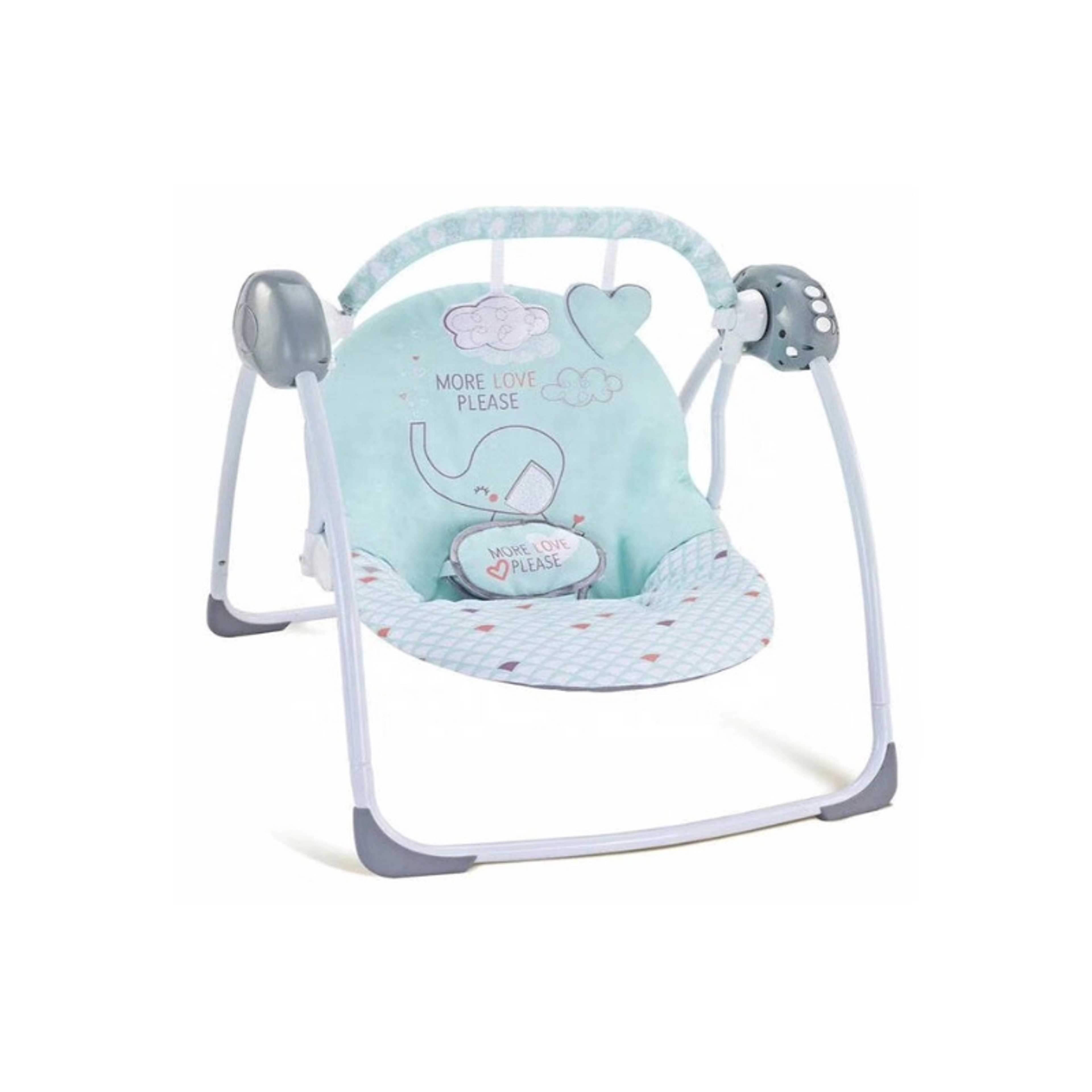 Baby-Baby Swing For Newborn To Toddler With Music, Breathable Fabric And 2 Plush Toys - Product Main Image