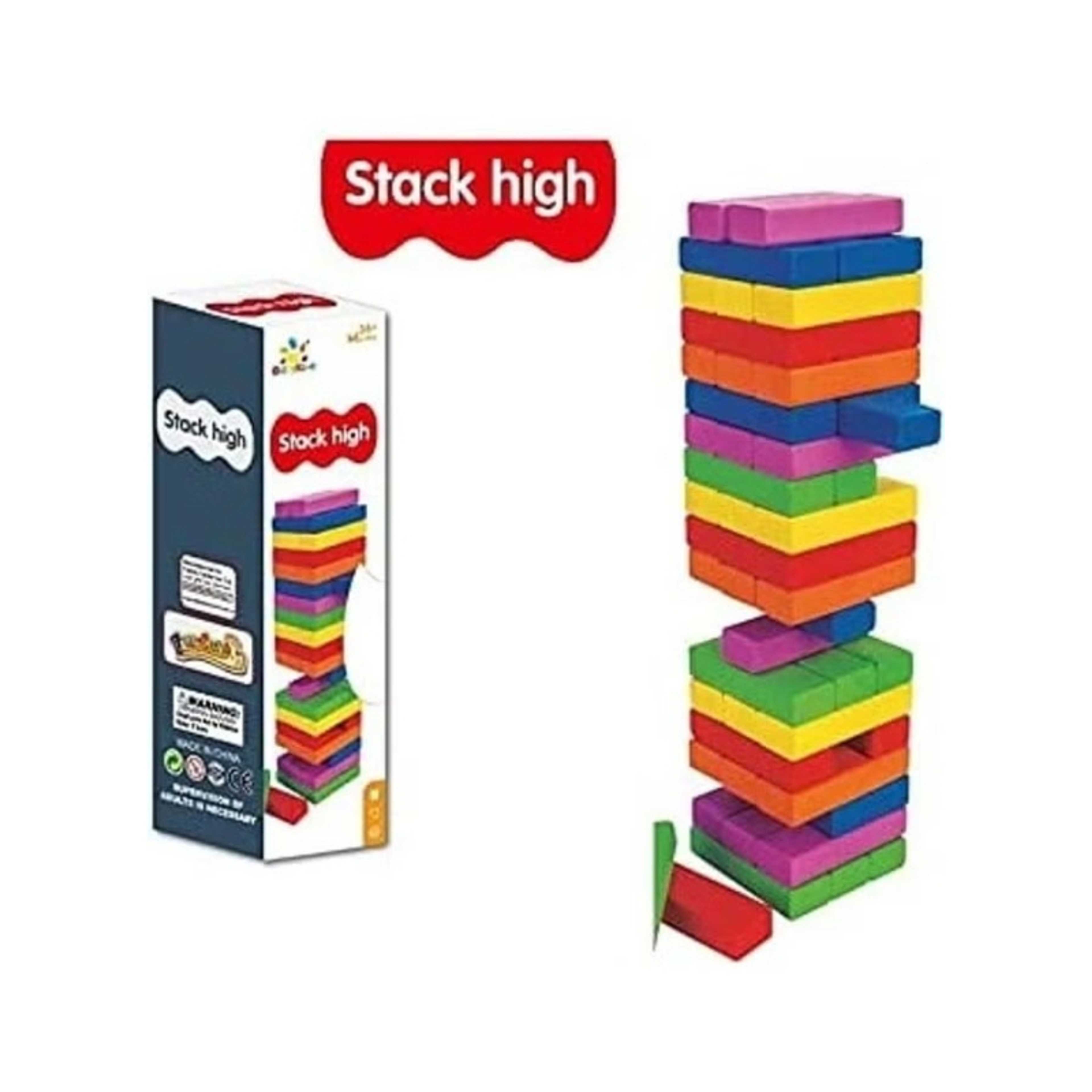Generic-Wooden Domino Tower Building Blocks, Laye Piles Stacked 8cm - Product Main Image