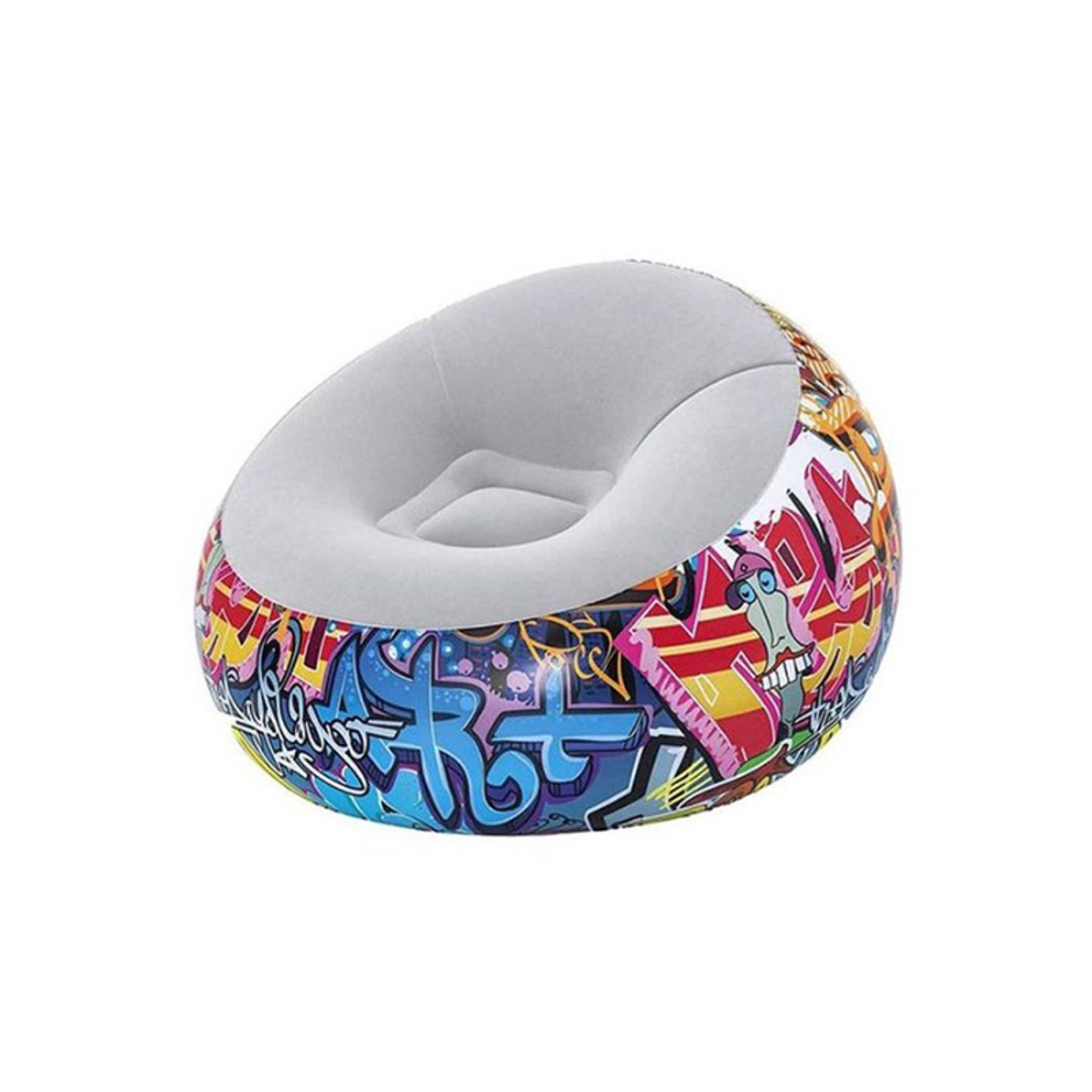 Graffiti Inflate Airchair Blue/Yellow/Grey Blue/Yellow/Grey 112x66x112cm - Product Main Image