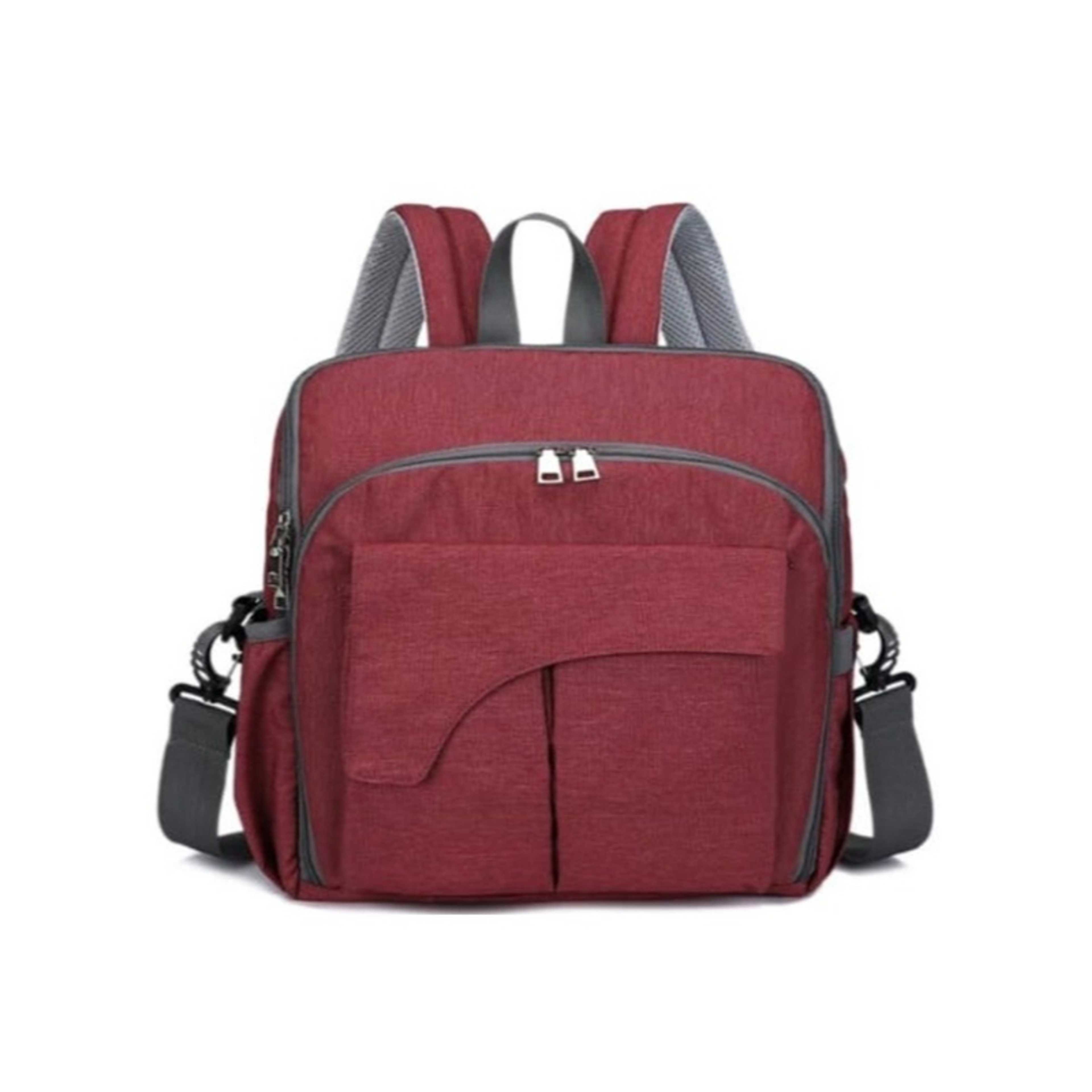 Baby-Baby Diaper Changing Backpack For Mother ,Dark Red - Product Main Image