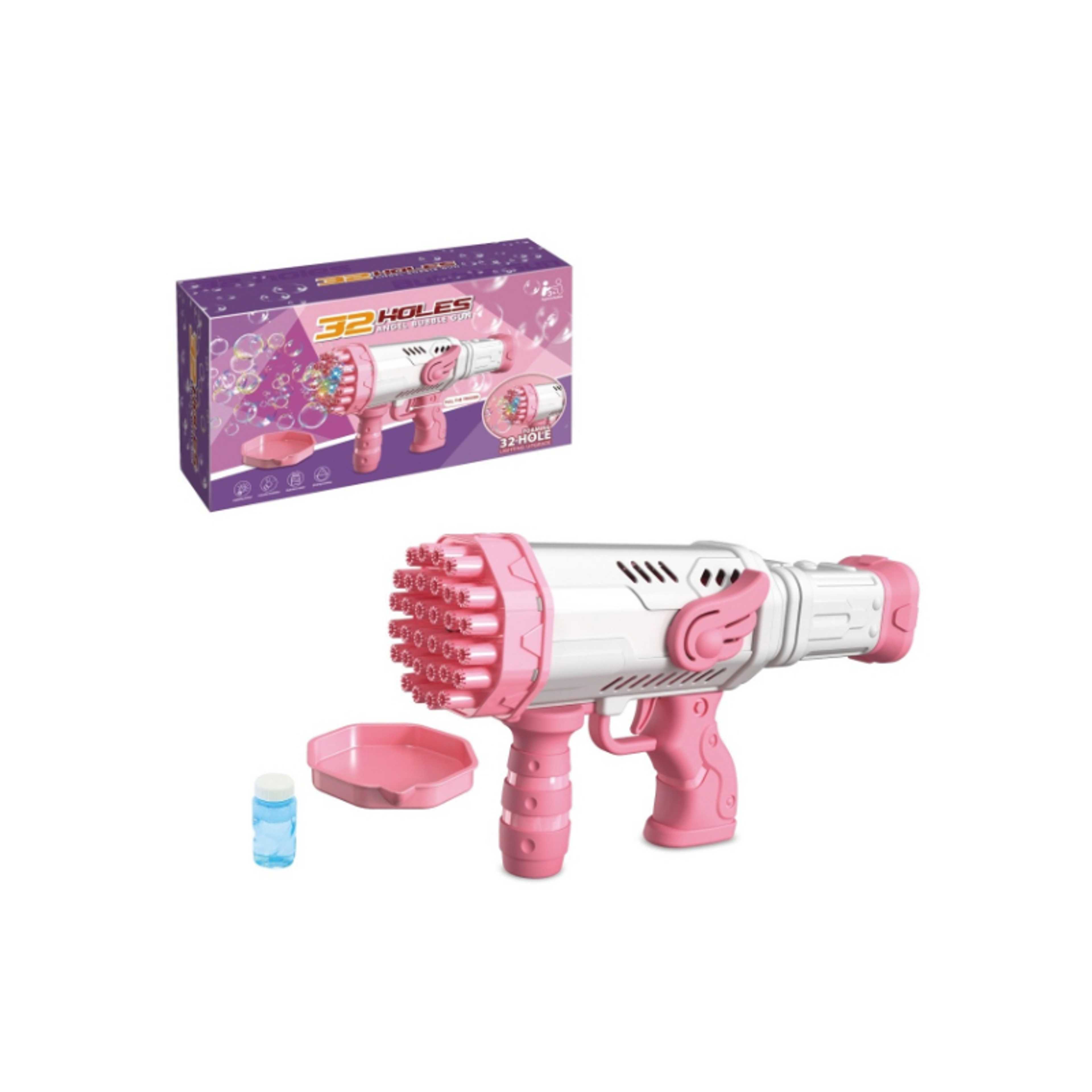 Generic-Bubble Gun for Kids 32 Holes ,Pink - Product Main Image