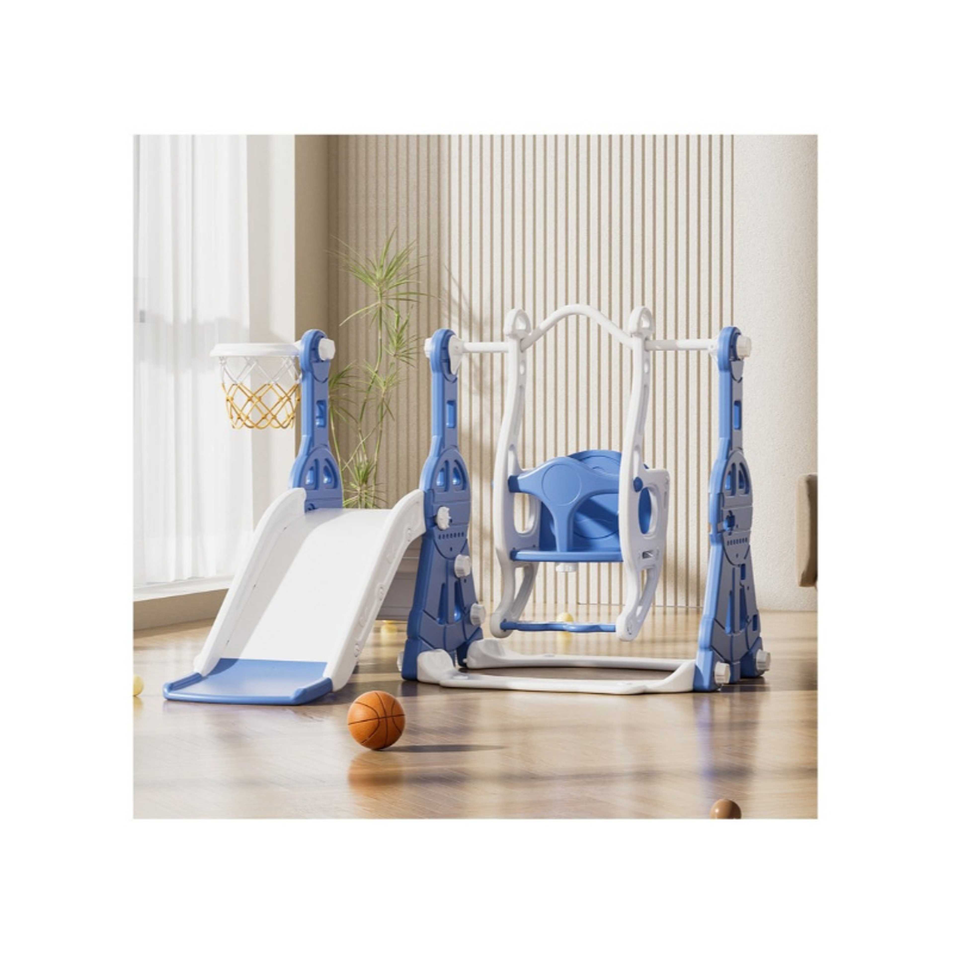 FULL JOY-3*1 Slide With Swing  + Basketball 140*122*98 CM - Product Main Image