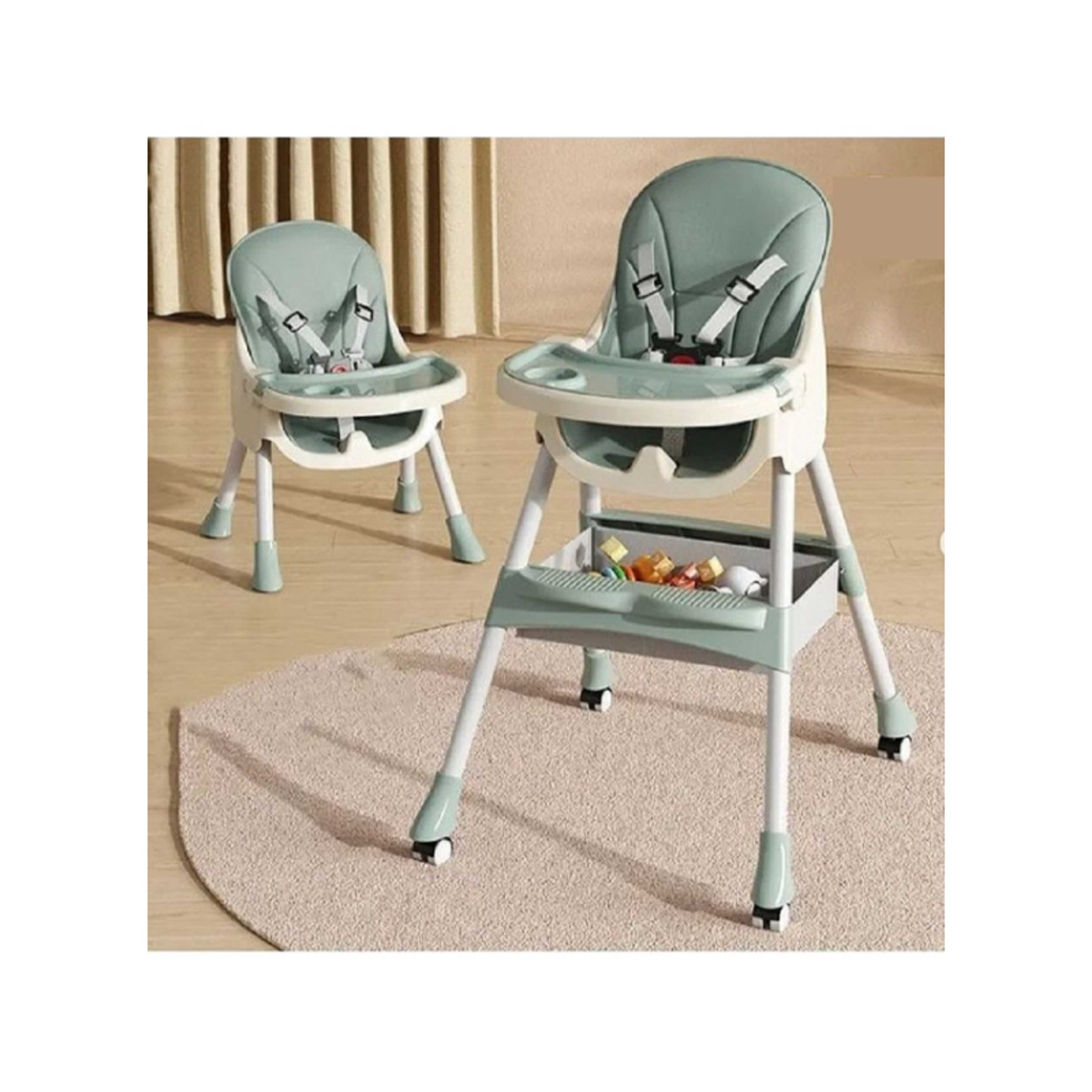 FULL JOY-Adjustable Multifunctional Portable Foldable Dining Highchair With Removable Tray-Green - Product Main Image