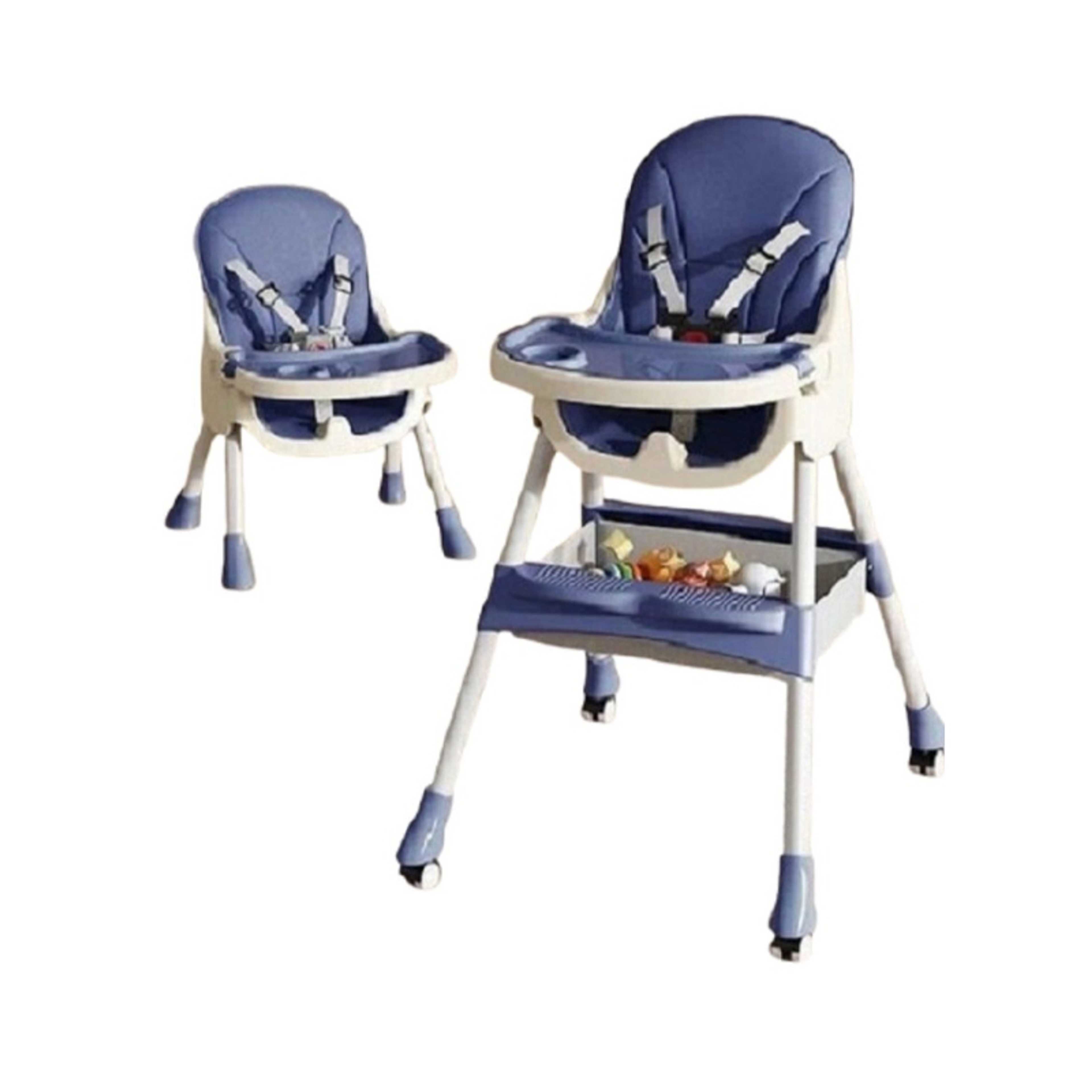 FULL JOY-Adjustable Multifunctional Portable Foldable Dining Highchair With Removable Tray-Blue - Product Main Image
