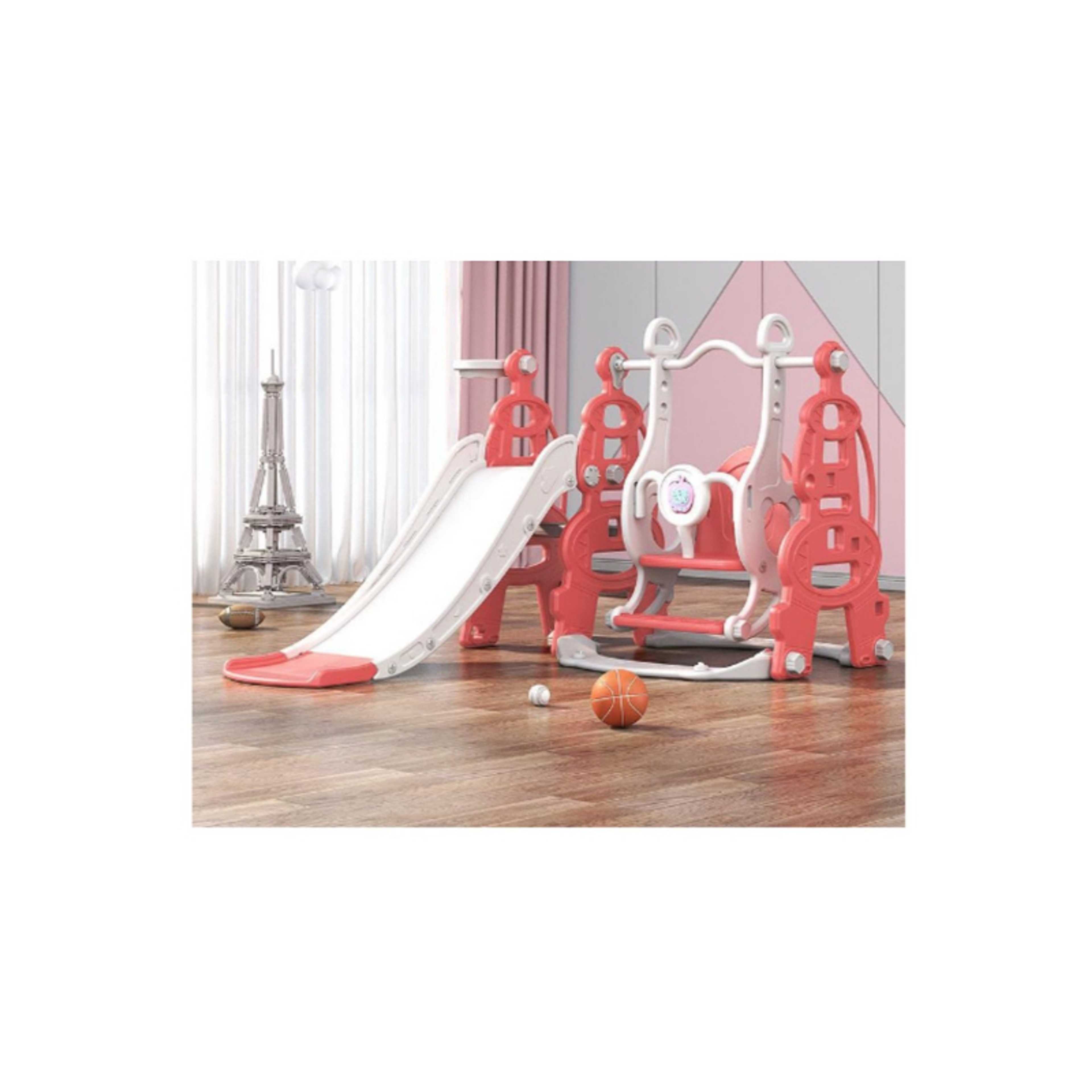 FULL JOY-3*1 Oriental  Pearl Slide With Swing and Basketball - Product Main Image