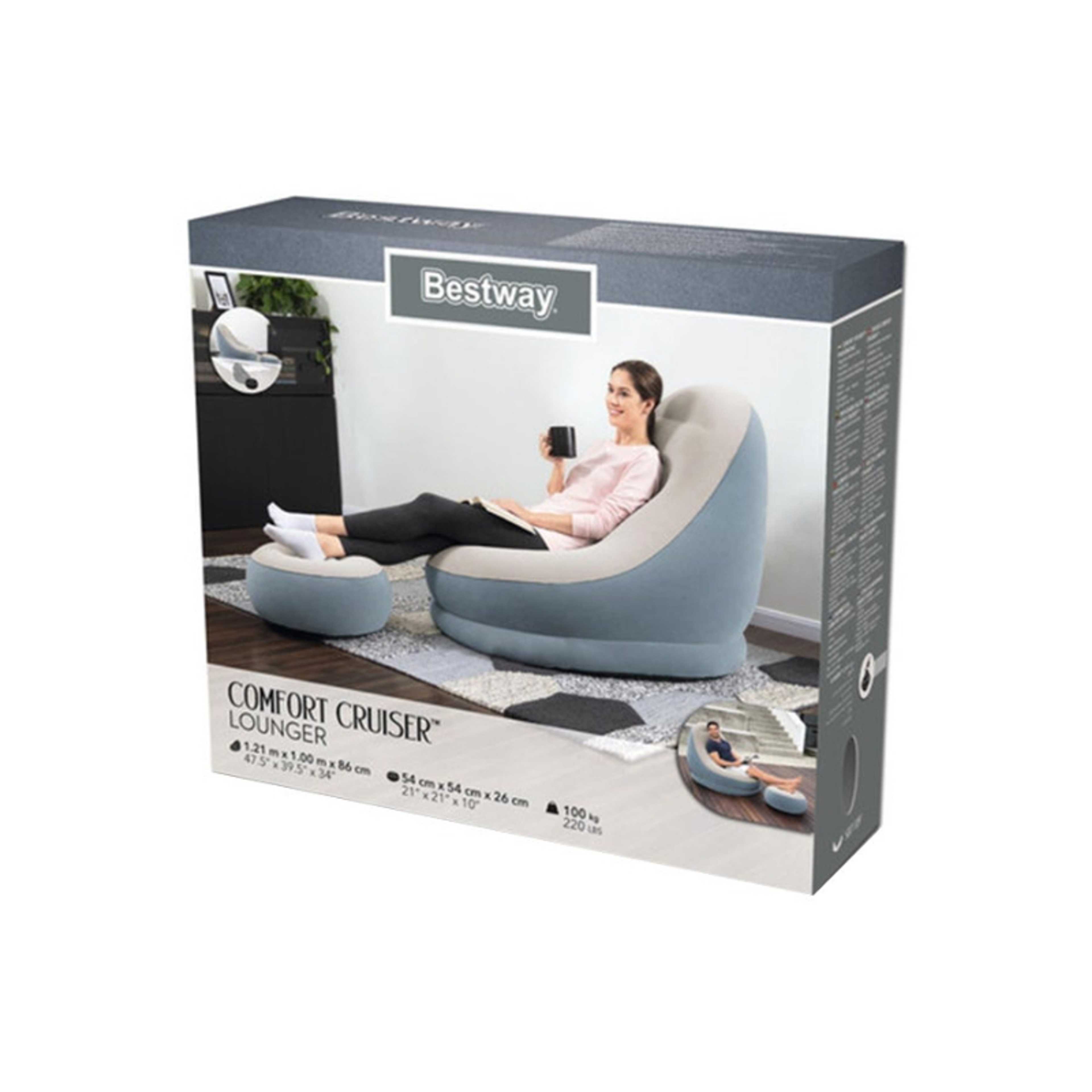 Comfort Crusier Inflate-a-Chair  1 Seater Blue 68.5x60.5x44inchinch - Product Main Image