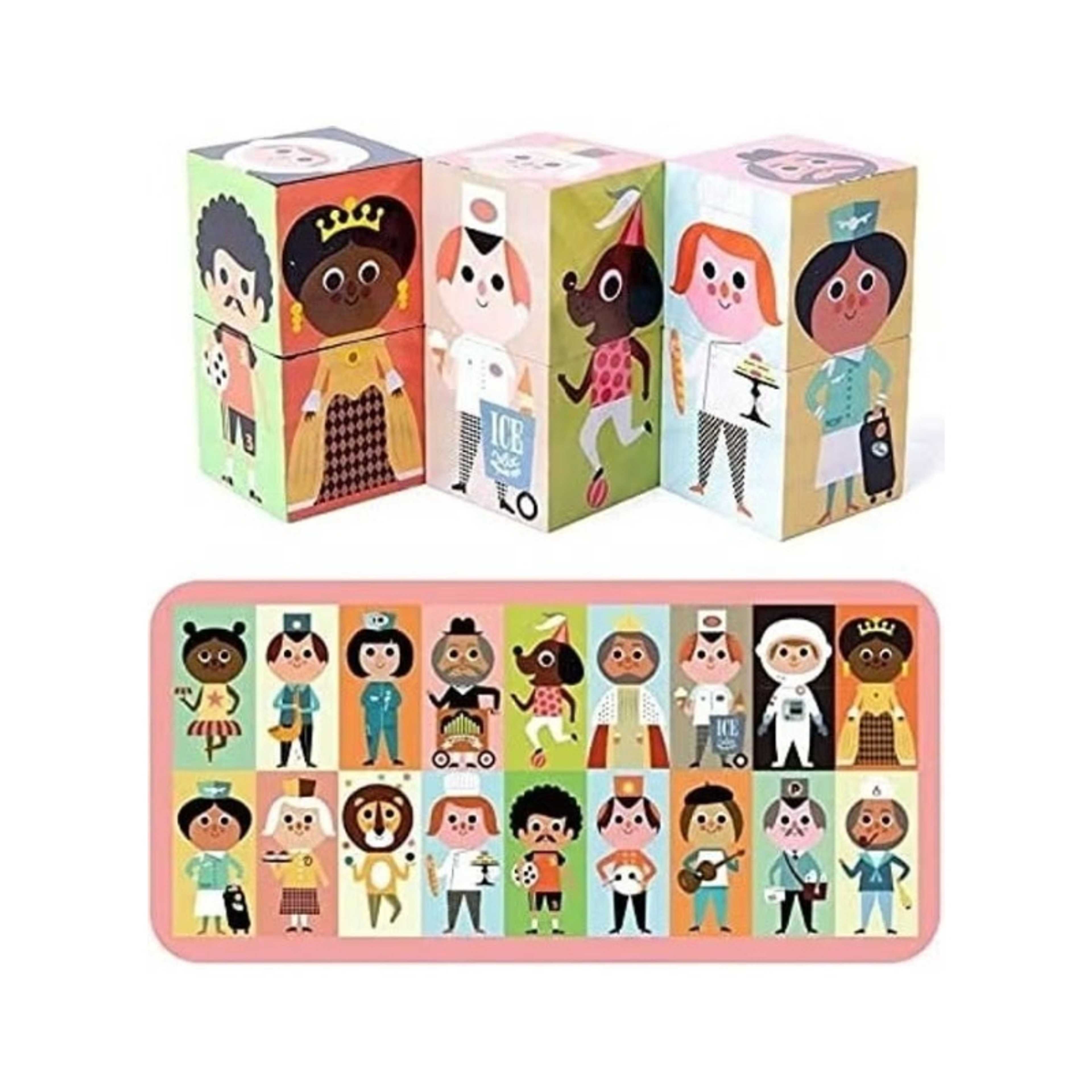 Baby-Wooden 3D Cube Figure Recognation Statue Early Education 28x20x6.2cm - Product Main Image
