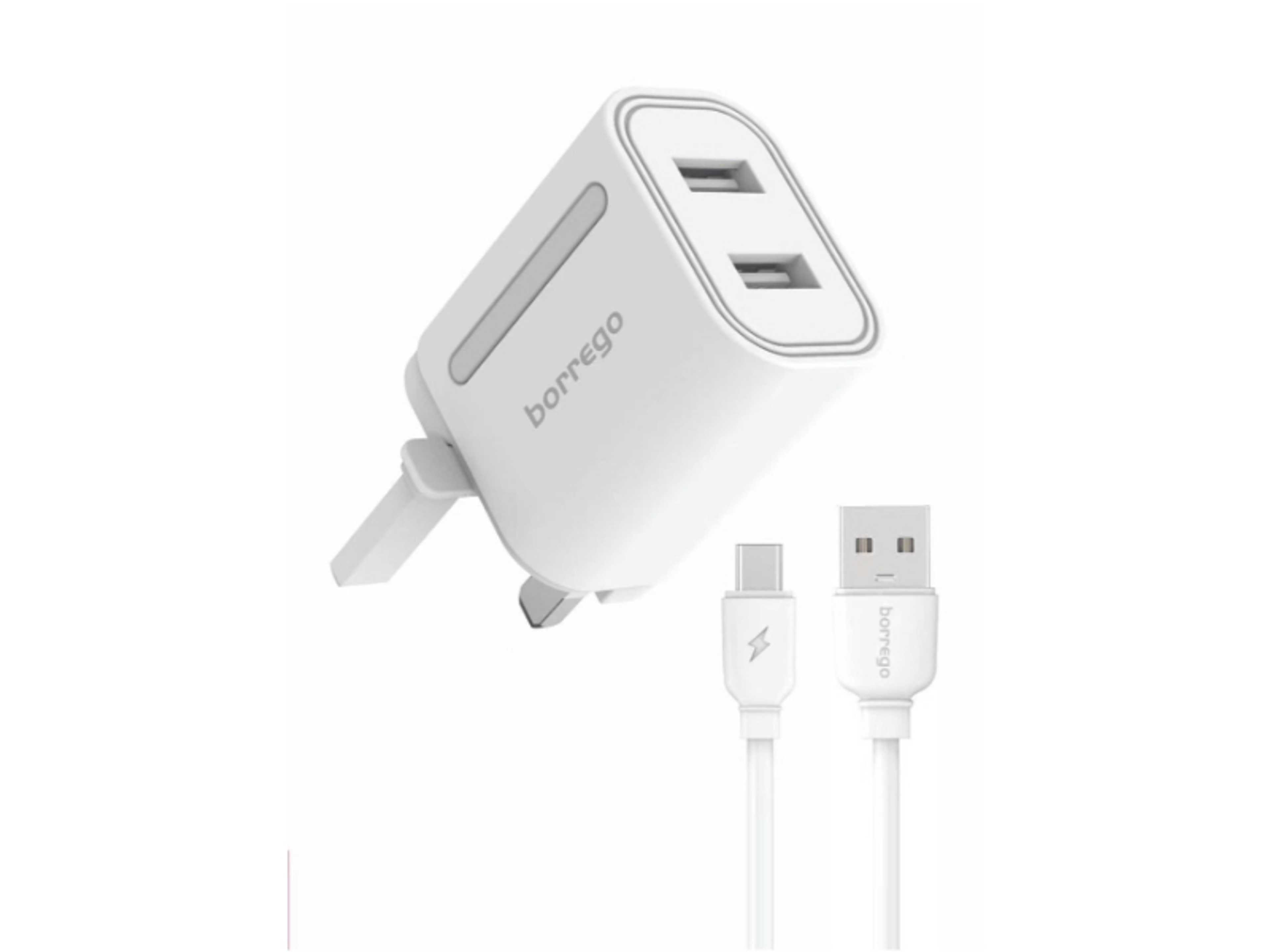 PC04 Borrego Dual Port Super Fast Charging Charger With Type C Cable - Product Main Image