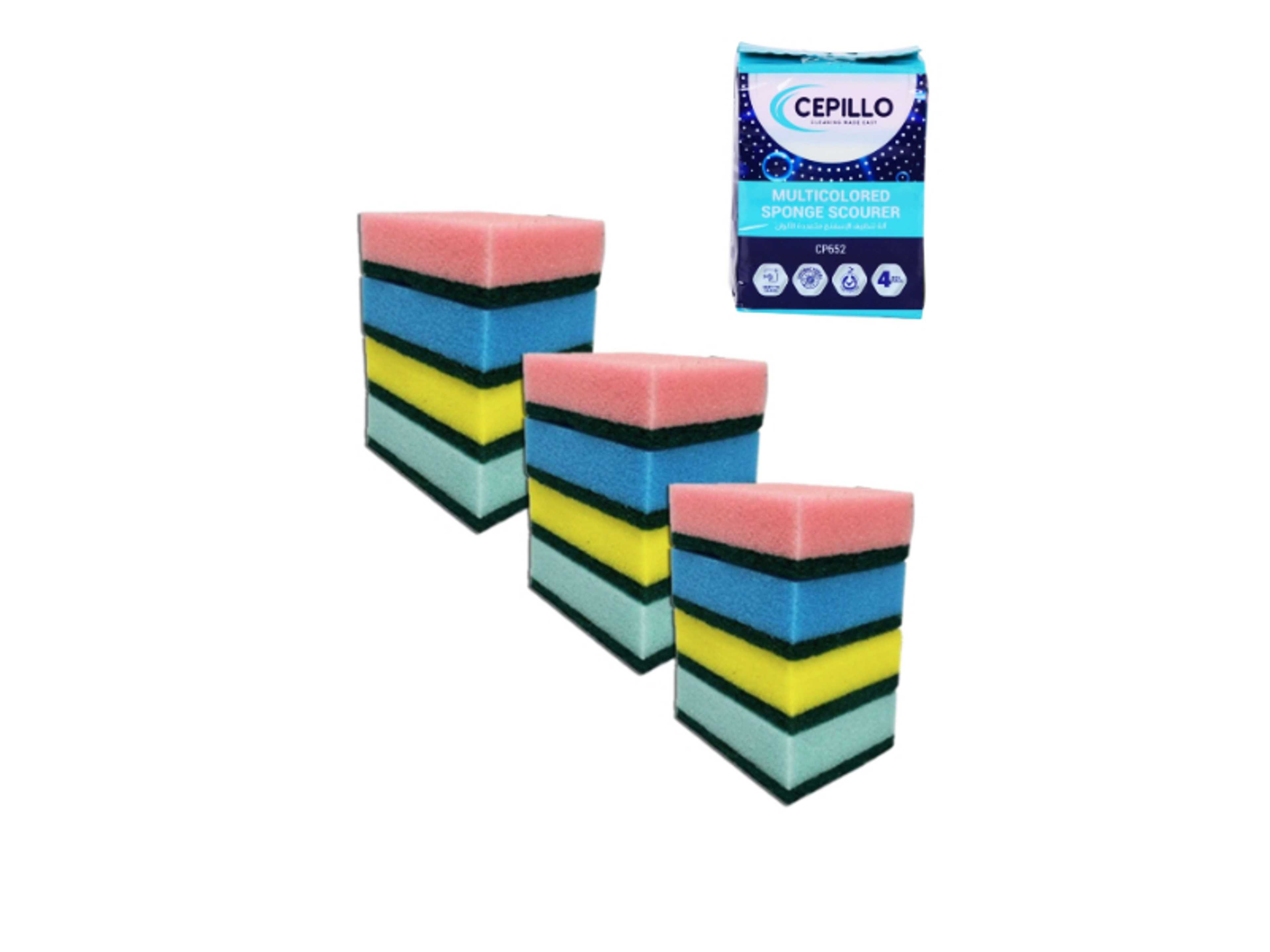 4Pcs Multicoloured Sponge | Dishwashing Sponge | Scrub | Kitchen Cleaning Sponge- Multicolor SET OF 3 - Product Main Image