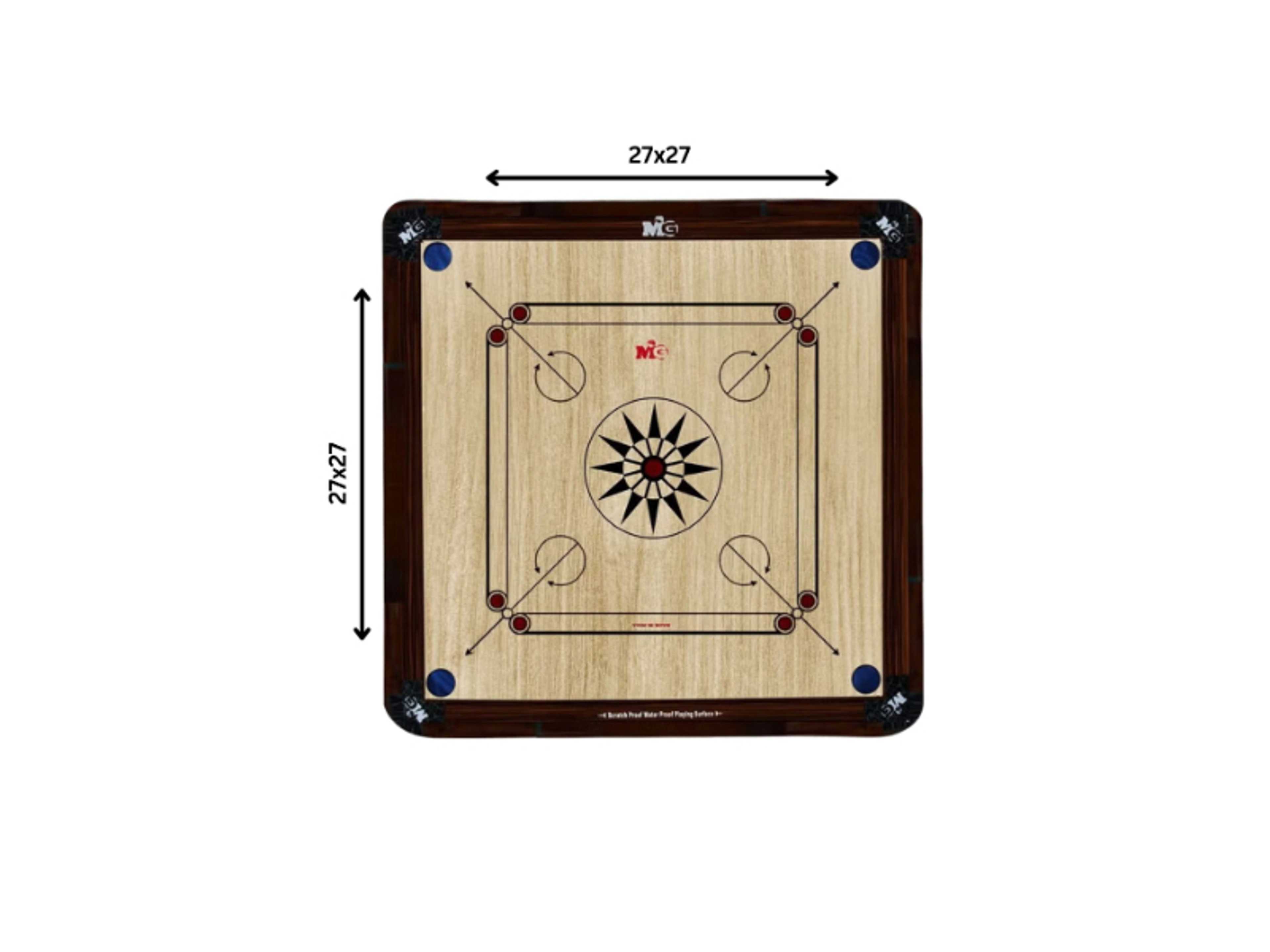 Wooden Carrom Board | Medium Size 27x27 inch | High-Quality Wood | Fun & Safe Indoor Game ,Light Brown - Product Main Image