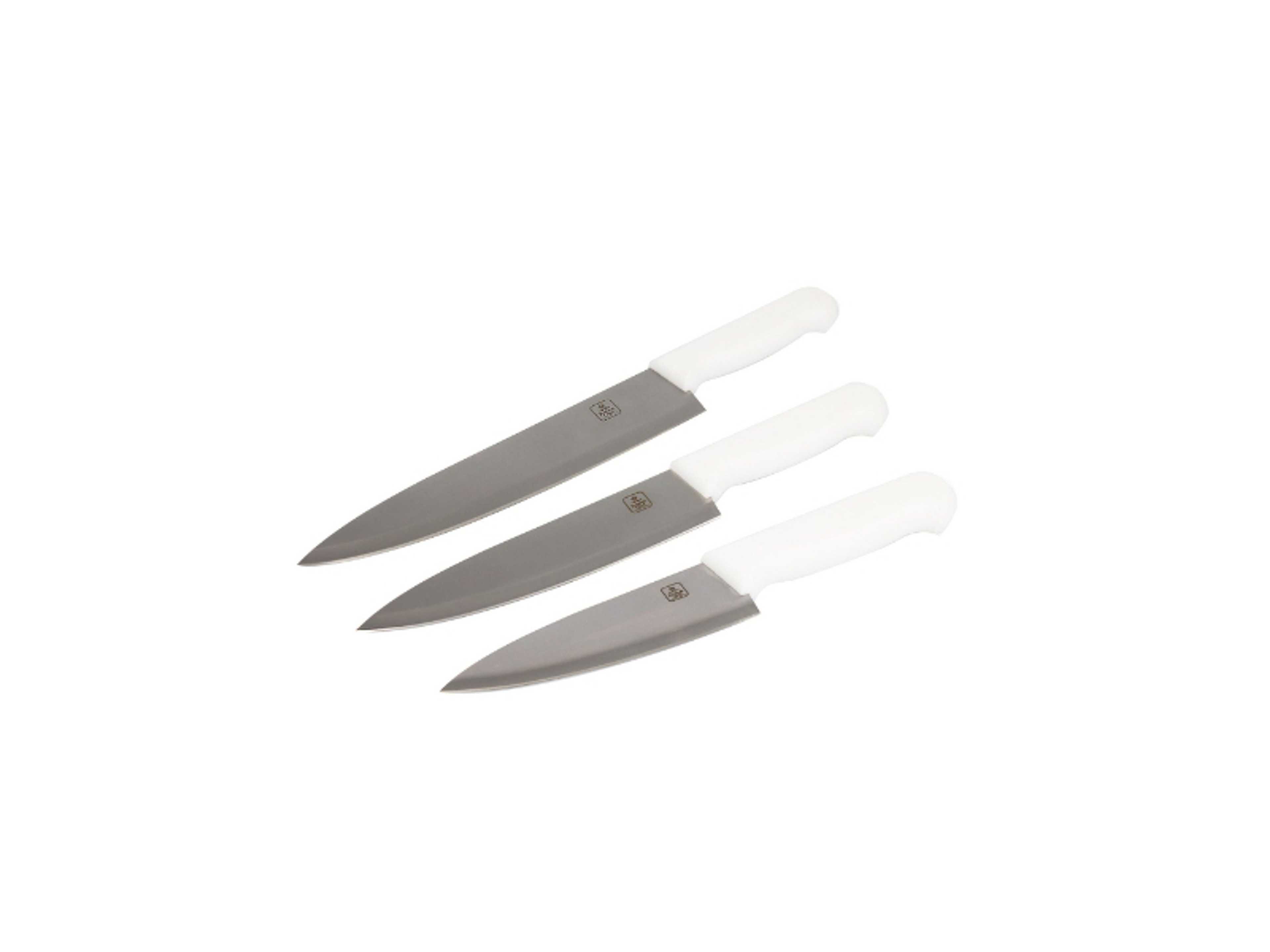 Chef knife Set of 3pcs with Sharp Stainless steel Blade Durable design, Slicing, Dicing, Chopping and Carving for Home/Restaurant, Polypropylene handles Dishwasher Safe - 6, 8 and 10 inch - Product Main Image