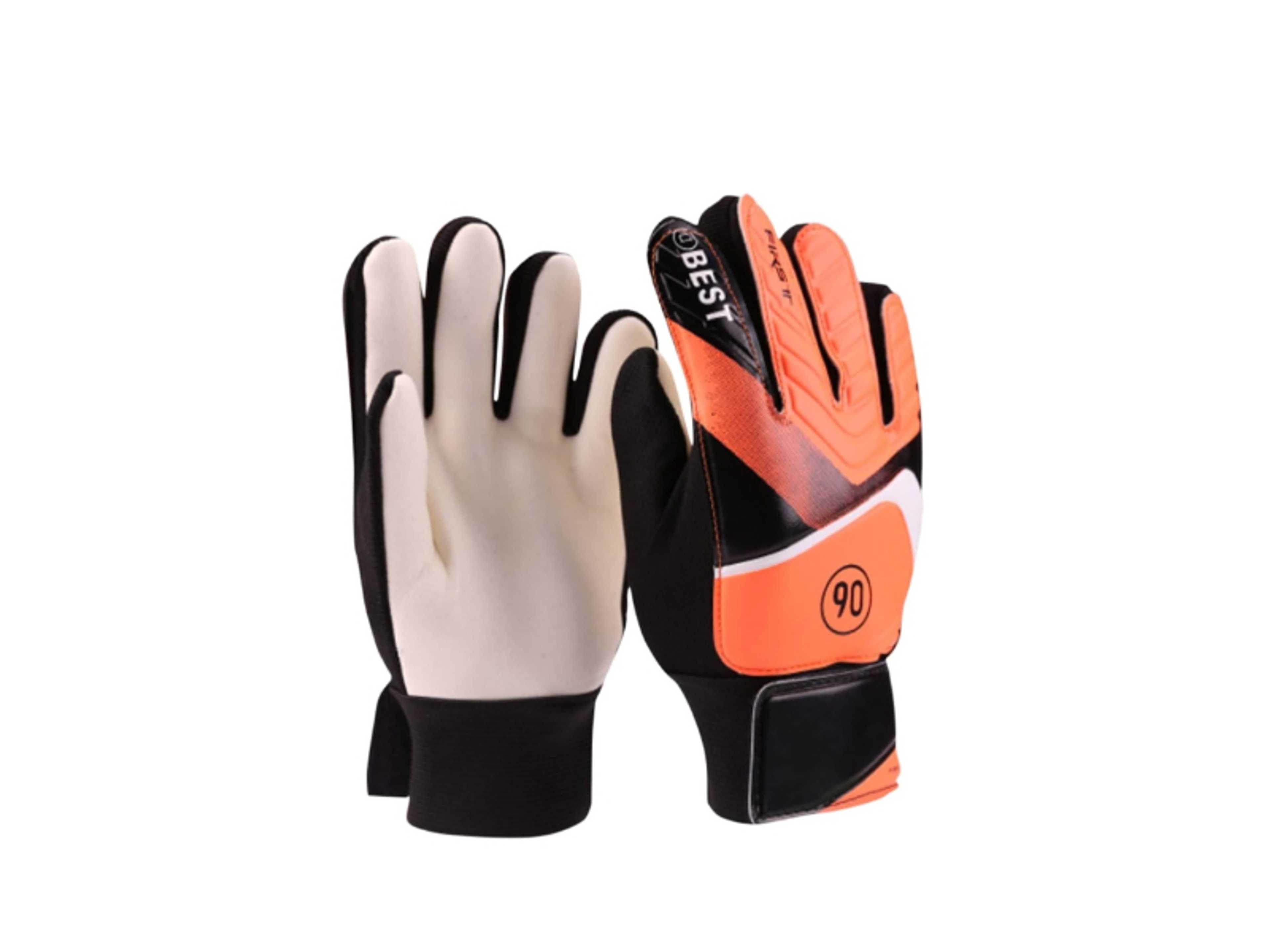 Children Goalkeeper Gloves Premium Soccer Football Gloves for Kids, Youth Football Goalkeeper Gloves Anti-Slip Palms Soccer Gloves with Latex Palm Finger Protection Size 5, Color- Orange - Product Main Image
