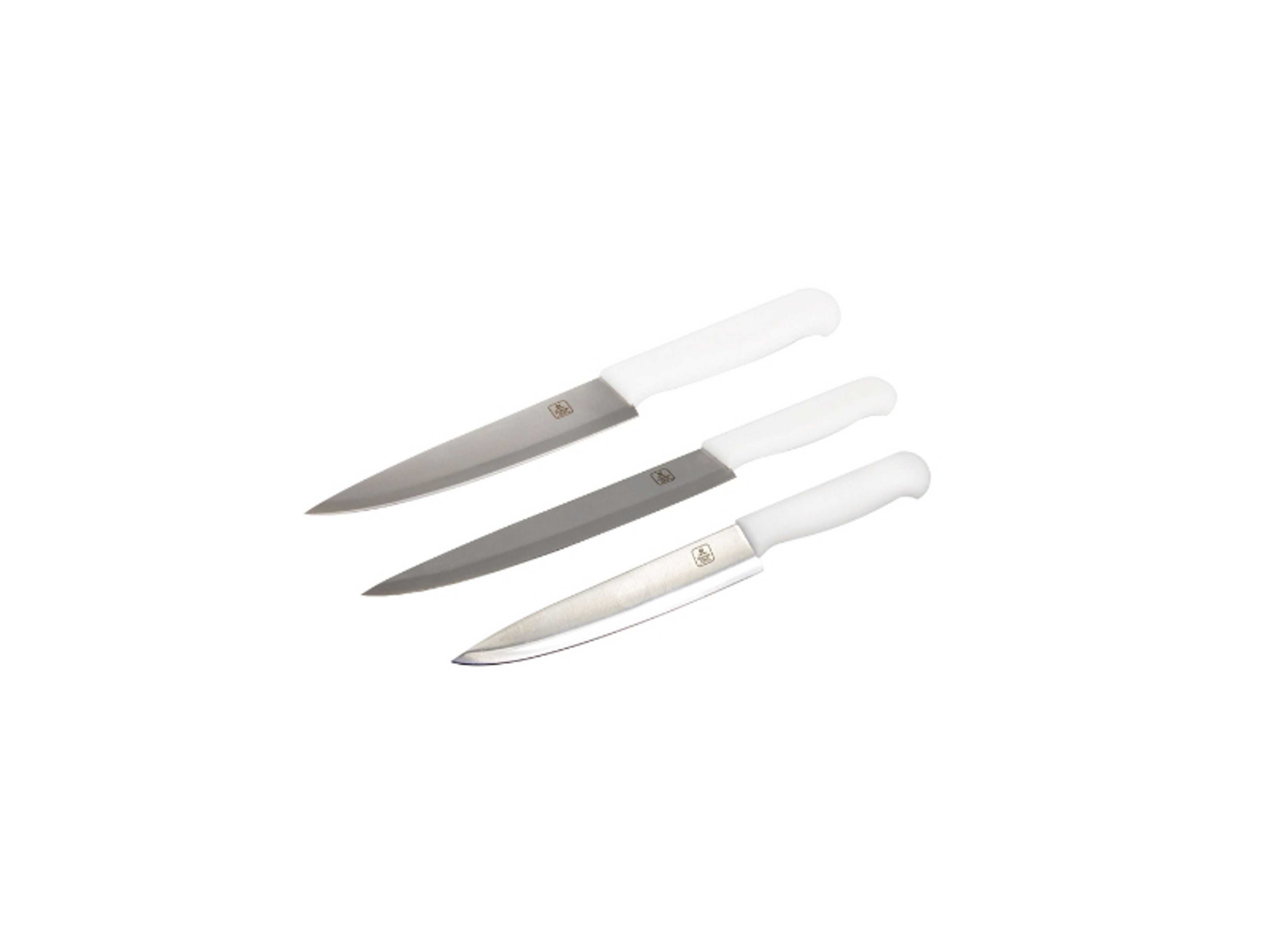 Chef knife Set of 3pcs with Sharp Stainless Steel Blade Durable Design, Slicing, Dicing, Chopping and Carving for Home/Restaurant, Polypropylene Handles 6/7/8 Inch - Product Main Image