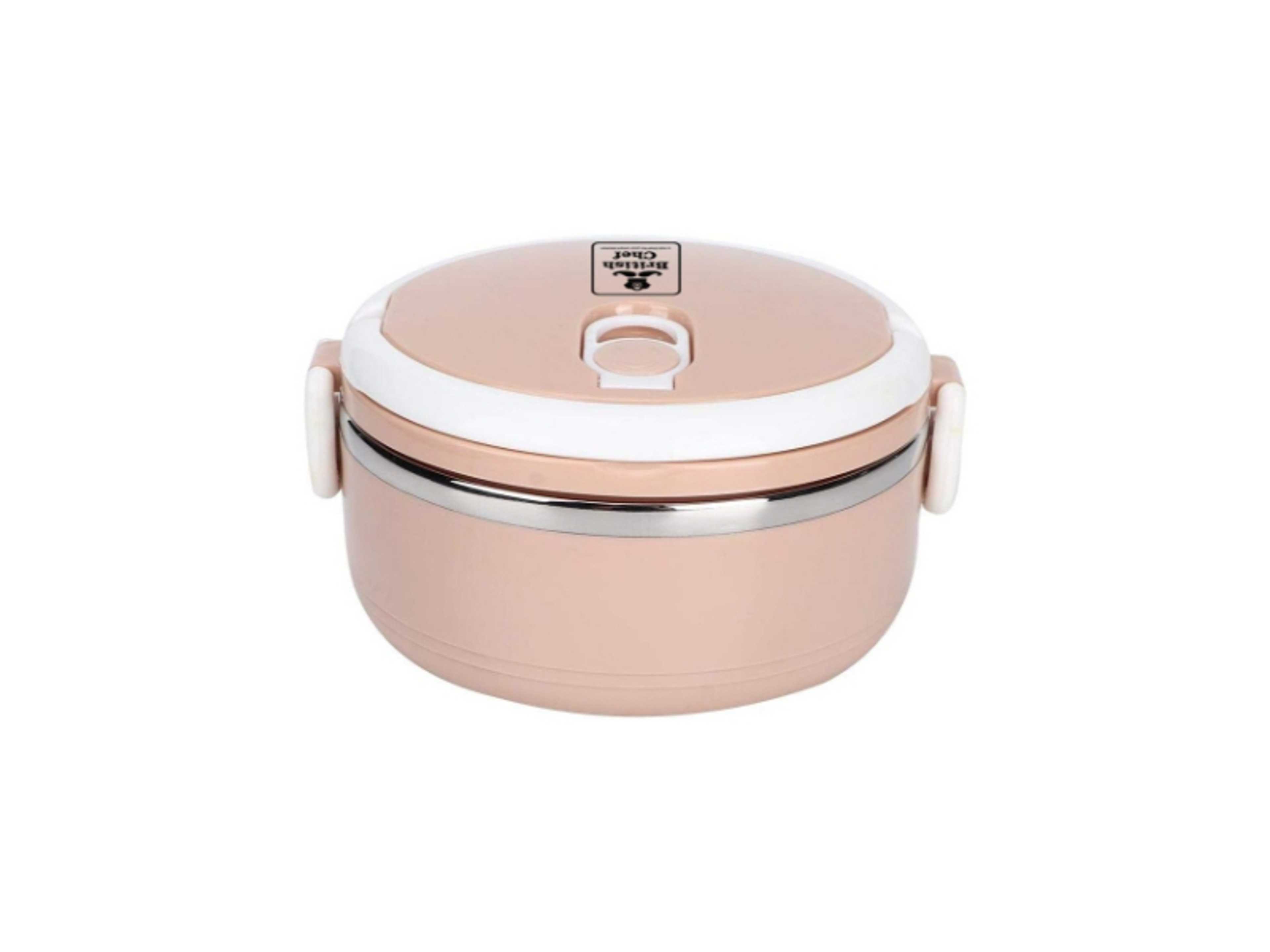 Lunch Box 600ml, Pink Portable Stainless Steel Thermal Insulated Rice Noddles Lunch Box Single Layer Food Container,Intimate Design, Labor-Saving and Safe - Product Main Image