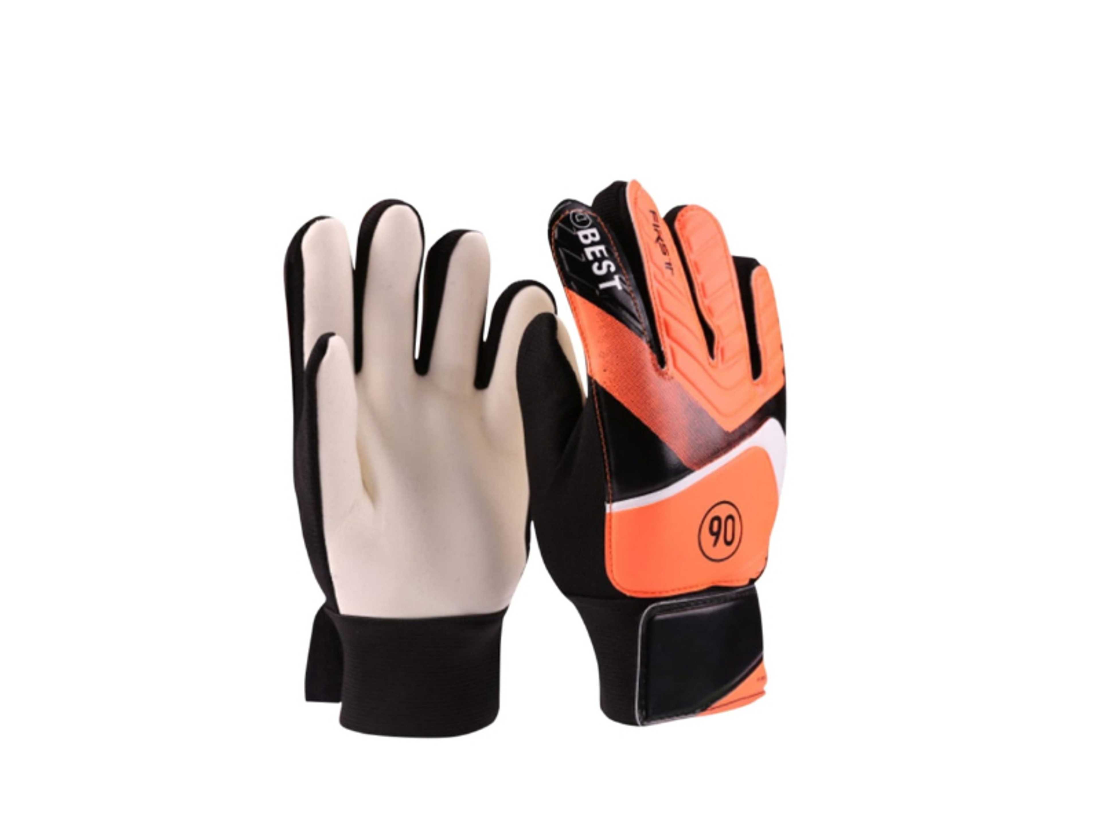 Children Goalkeeper Gloves Premium Soccer Football Gloves for Kids, Youth Football Goalkeeper Gloves Anti-Slip Palms Soccer Gloves with Latex Palm Finger Protection Size 6, Color- Orange - Product Main Image