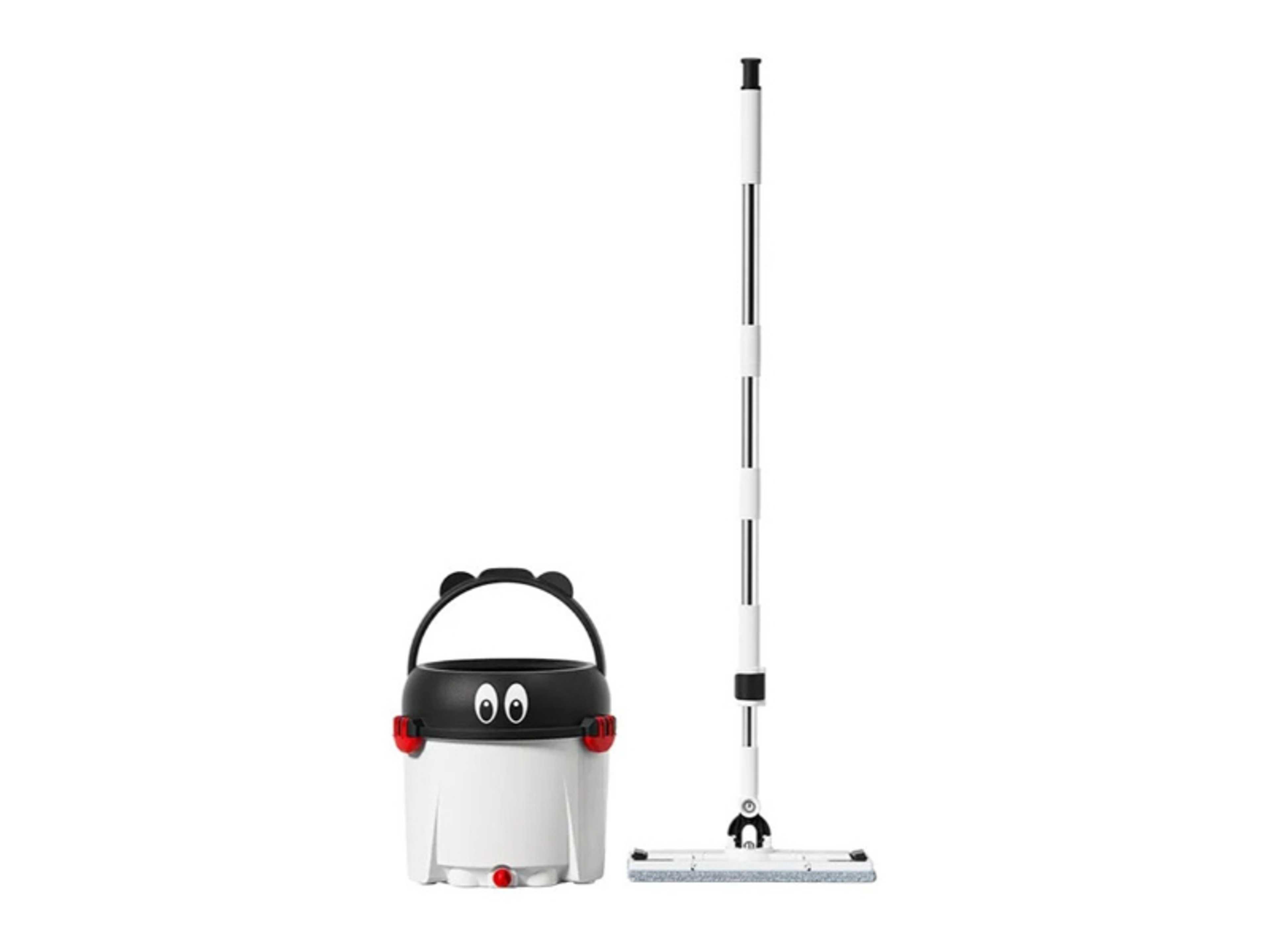 Magician Spin Mop 2-in-1 Flat &  Round Mop Head with Wheels& Handle 360 Rolling Mop and Bucket  for Cleaning - Product Main Image