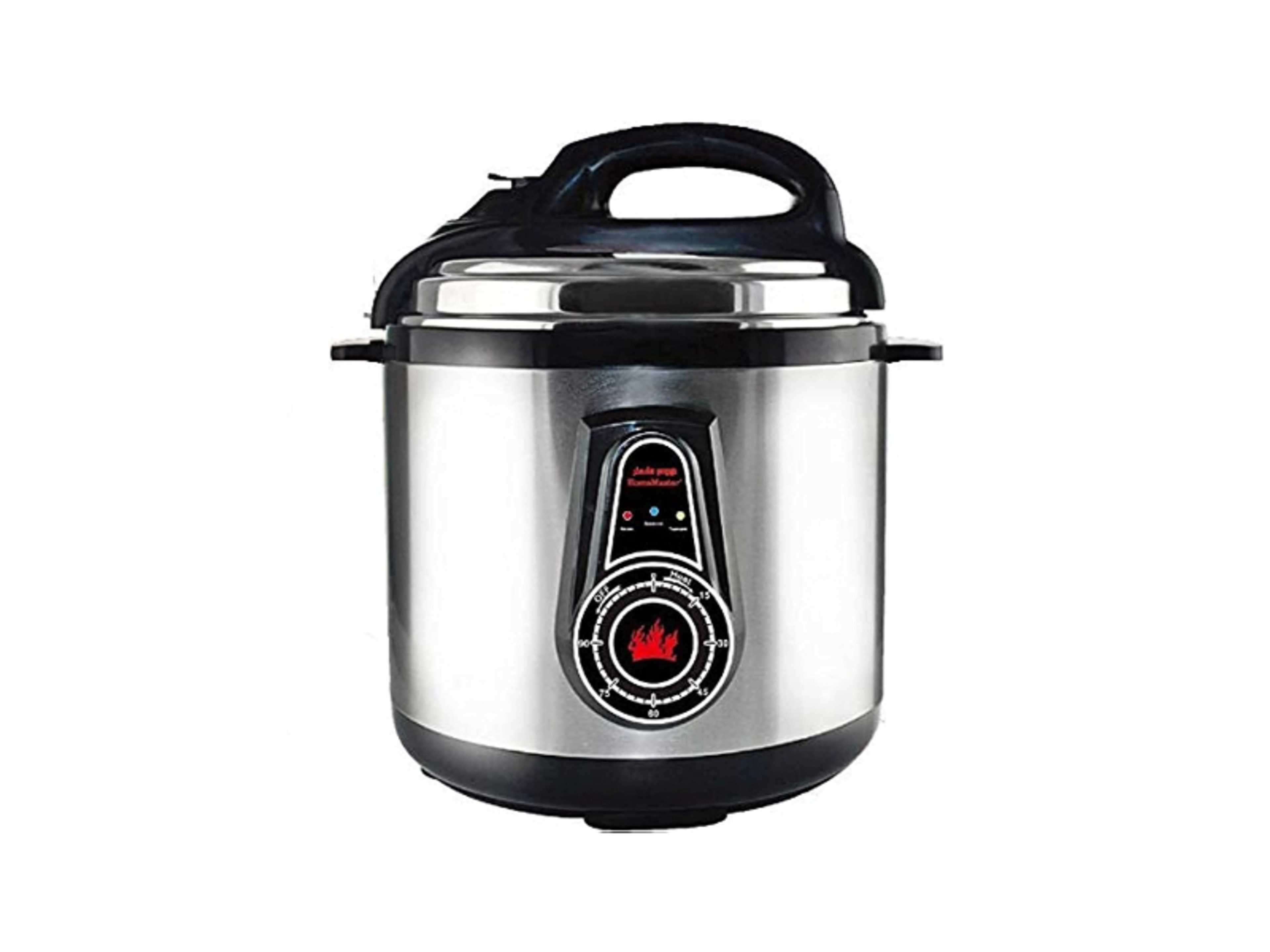 8 Liter Stainless Steel Electric Pressure Cooker  | 1200W | Non-Stick Aluminum Interior, Hm-758, Silver - Product Main Image