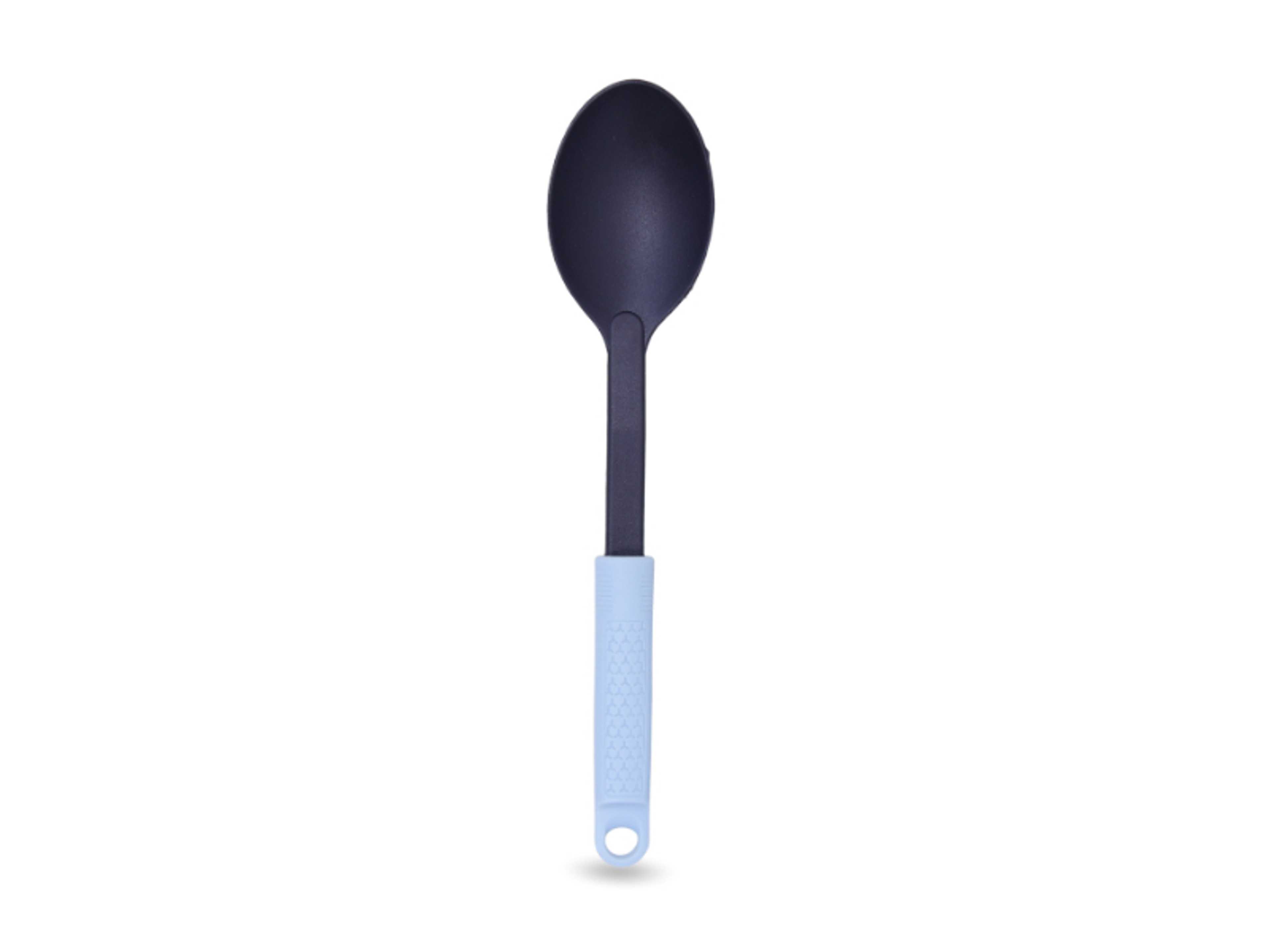 Nylon Solid Spoon - Anti-Scratch for Non-Stick Pans. Dishwasher Safe. Soft Grip Silicone  Handle. Ideal Cooking Utensil BC-333 - Product Main Image