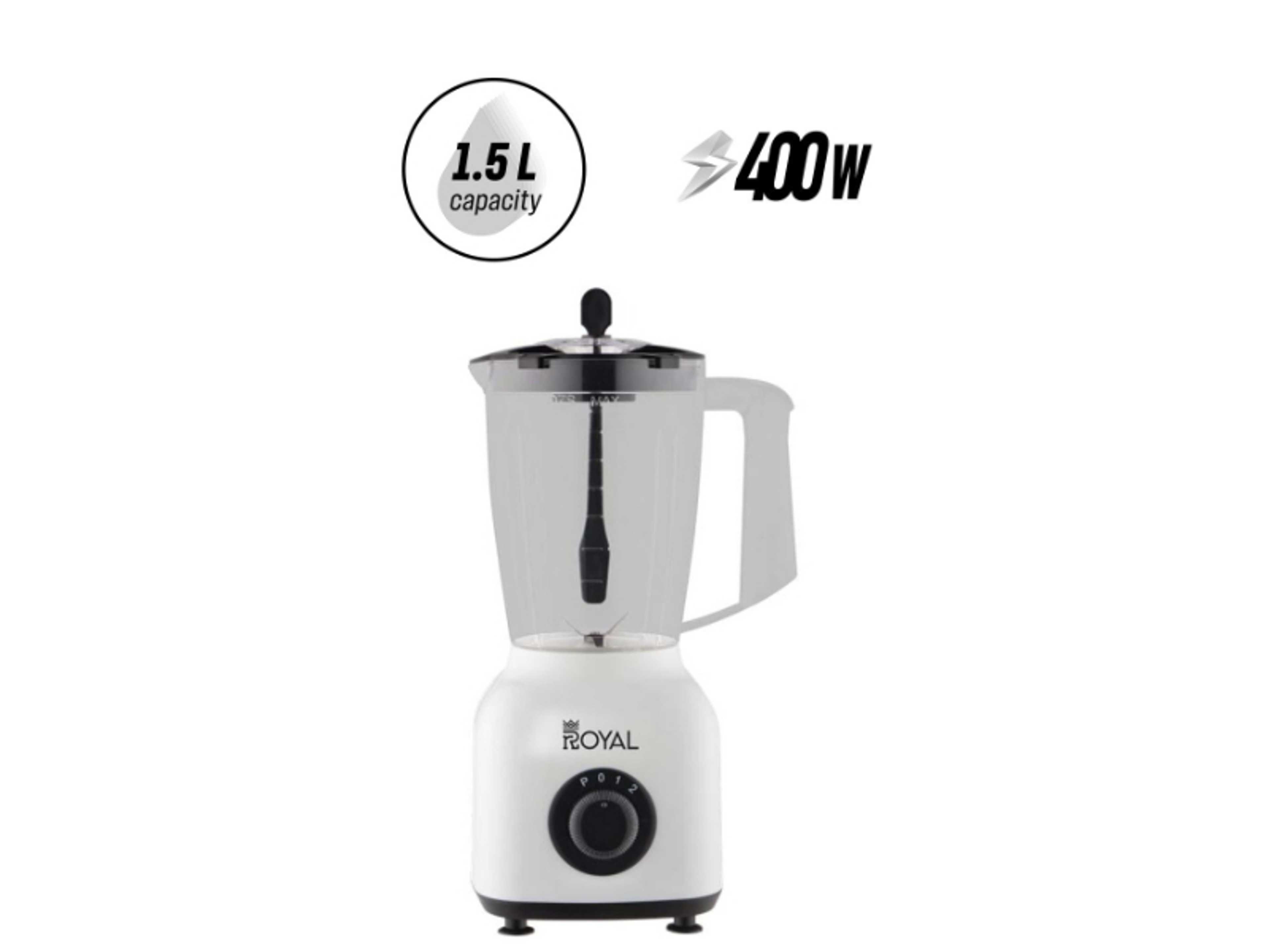 3 in 1 Countertop Electric Blender 2 Speed Level with Pulse Function 1.5 L 400 W RA-BG156 Black/White - Product Main Image