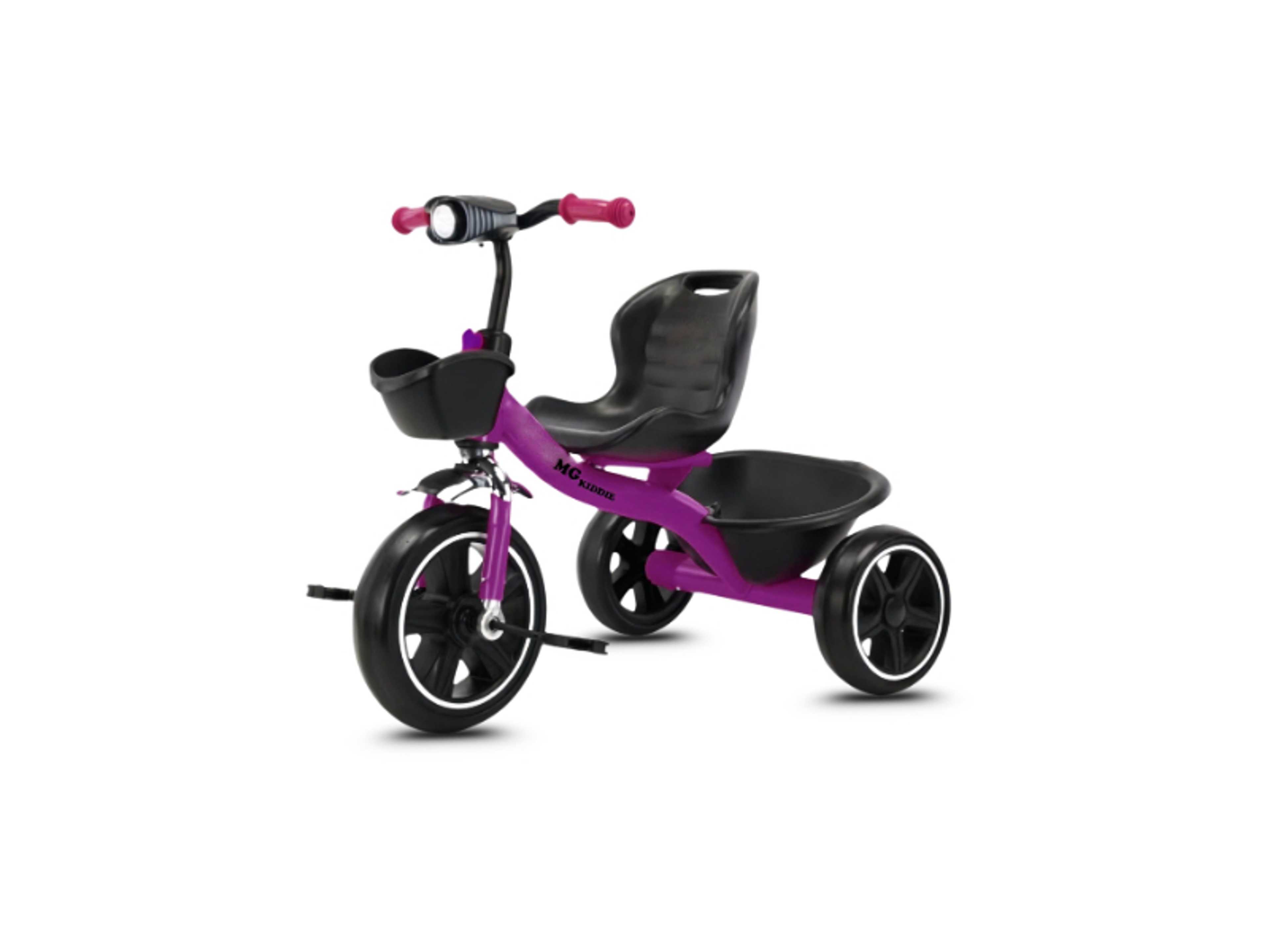 Baby Kids Tricycle 3-Wheels Bike for Kids 2-6 Years- with Front and Rear Basket, Ride On Toys, Front Light, Adjustable Seat, Non-Slip Tires - Suitable for Indoor & Outdoor Use for Children - Product Main Image