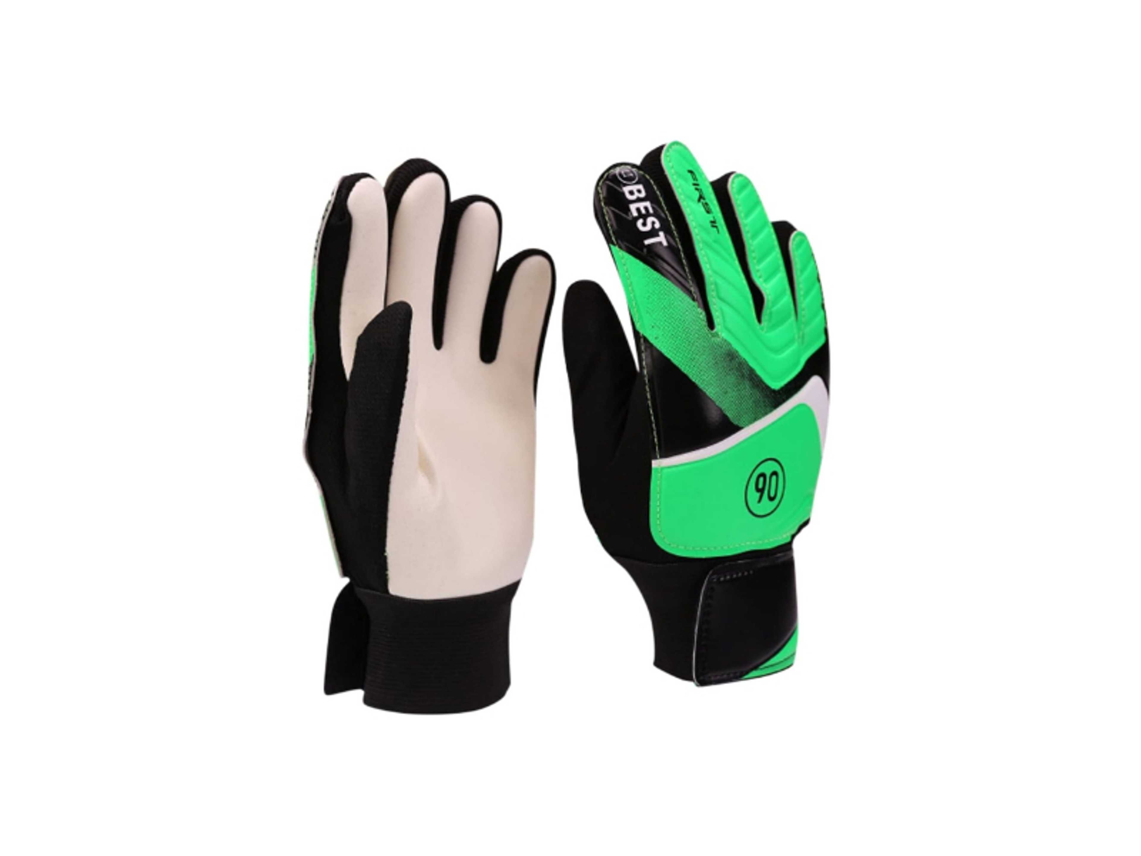 Children Goalkeeper Gloves Premium Soccer Football Gloves for Kids, Youth Football Goalkeeper Gloves Anti-Slip Palms Soccer Gloves with Latex Palm Finger Protection Size 7, Color- Green - Product Main Image