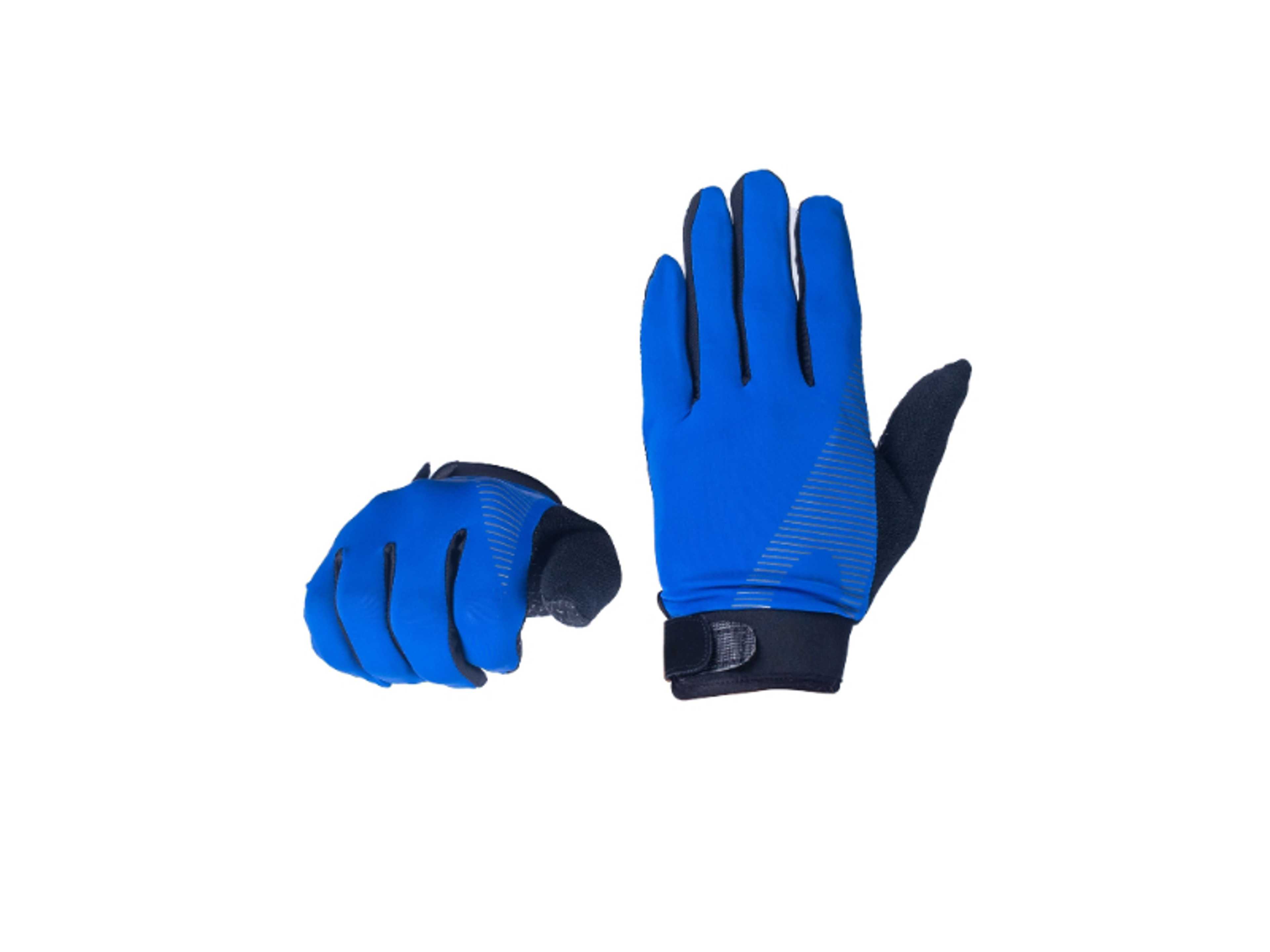 Thin Touch Screen Gloves / Ice Silk for Driving- Blue & Black Large - Product Main Image