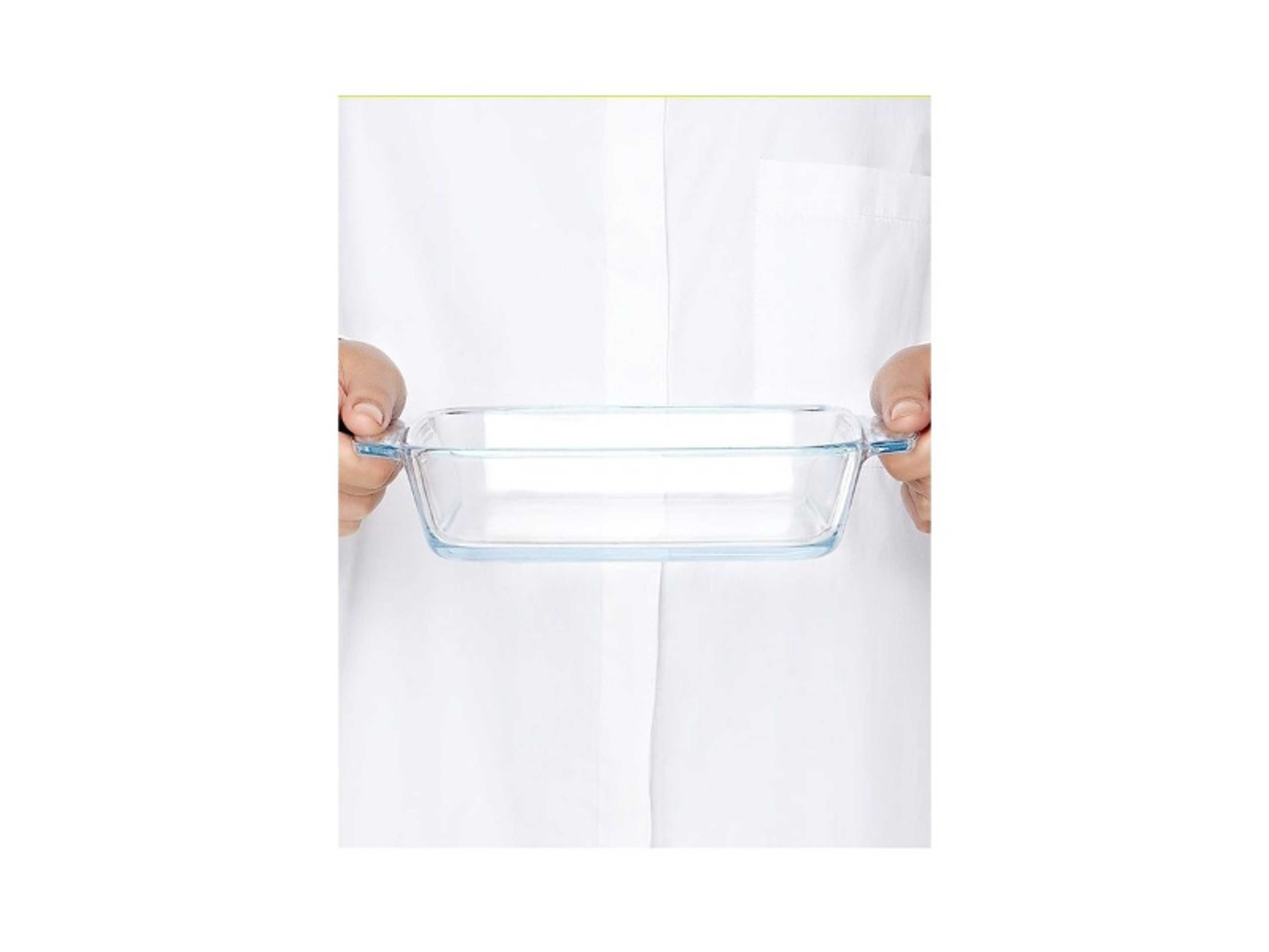 Microwavable Square Baking Dish With Handle- Microwave, Oven And Dishwasher Proof White 1.6Liters - Product Main Image