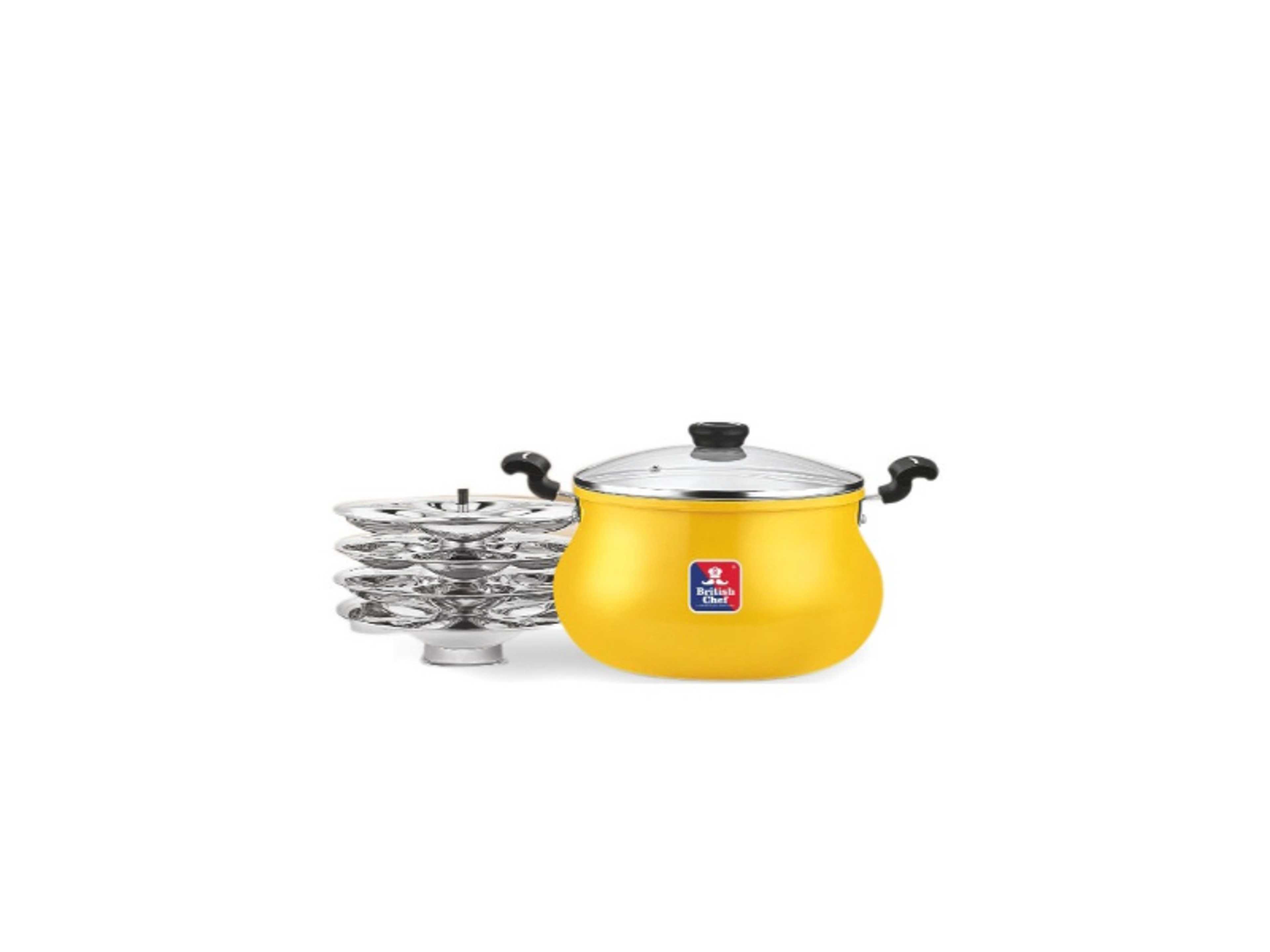 Stainless Steel Multi Pot with Idli Plates, Multi utility and Multi usage, 4 shapes idli plates, Triangular, Square, Heart and Flower - 5 Litres - Product Main Image