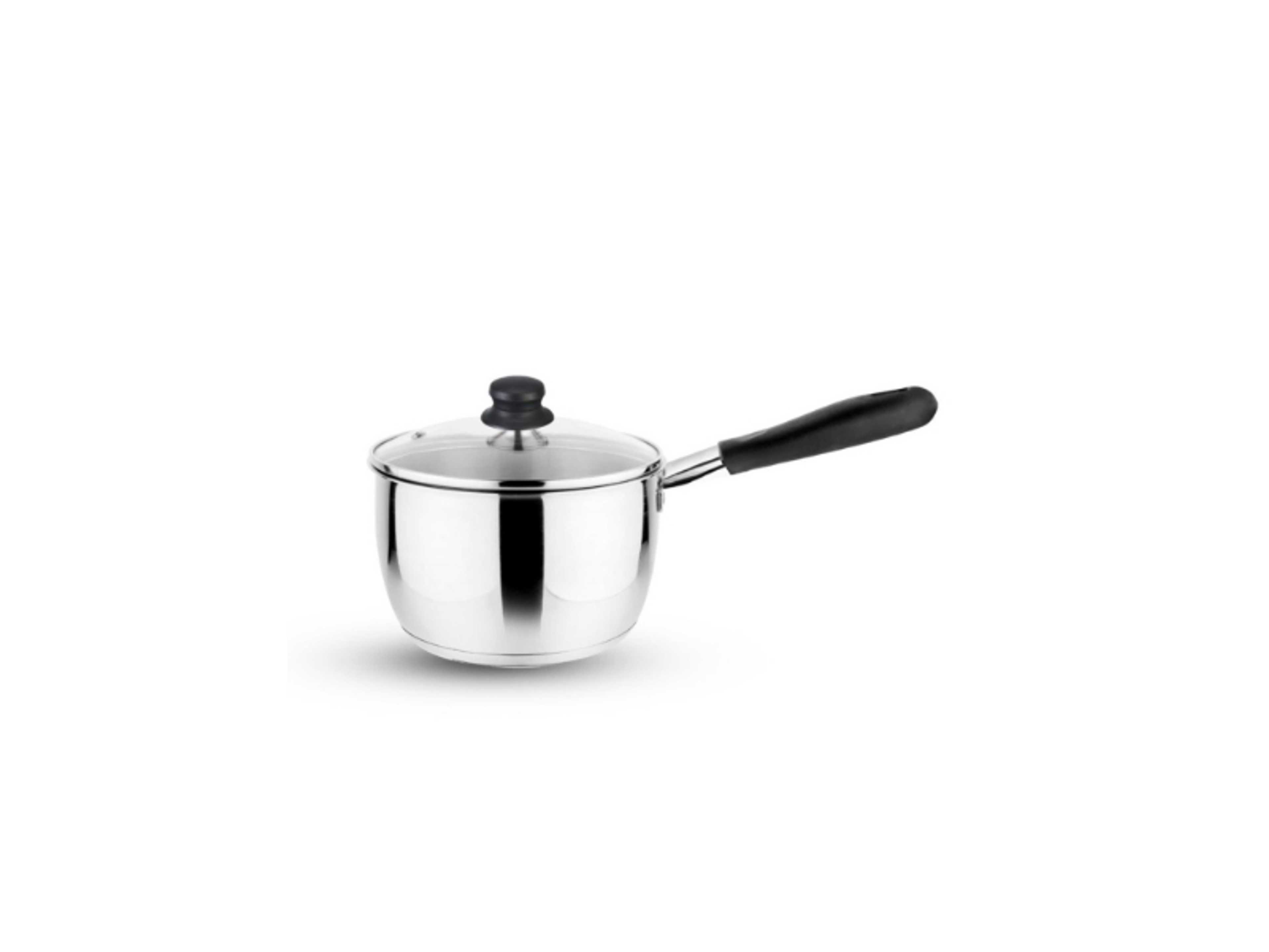 Stainless Steel Sauce Pan With Lid 14cm | Induction Base Heavy Base Bottom - Product Main Image