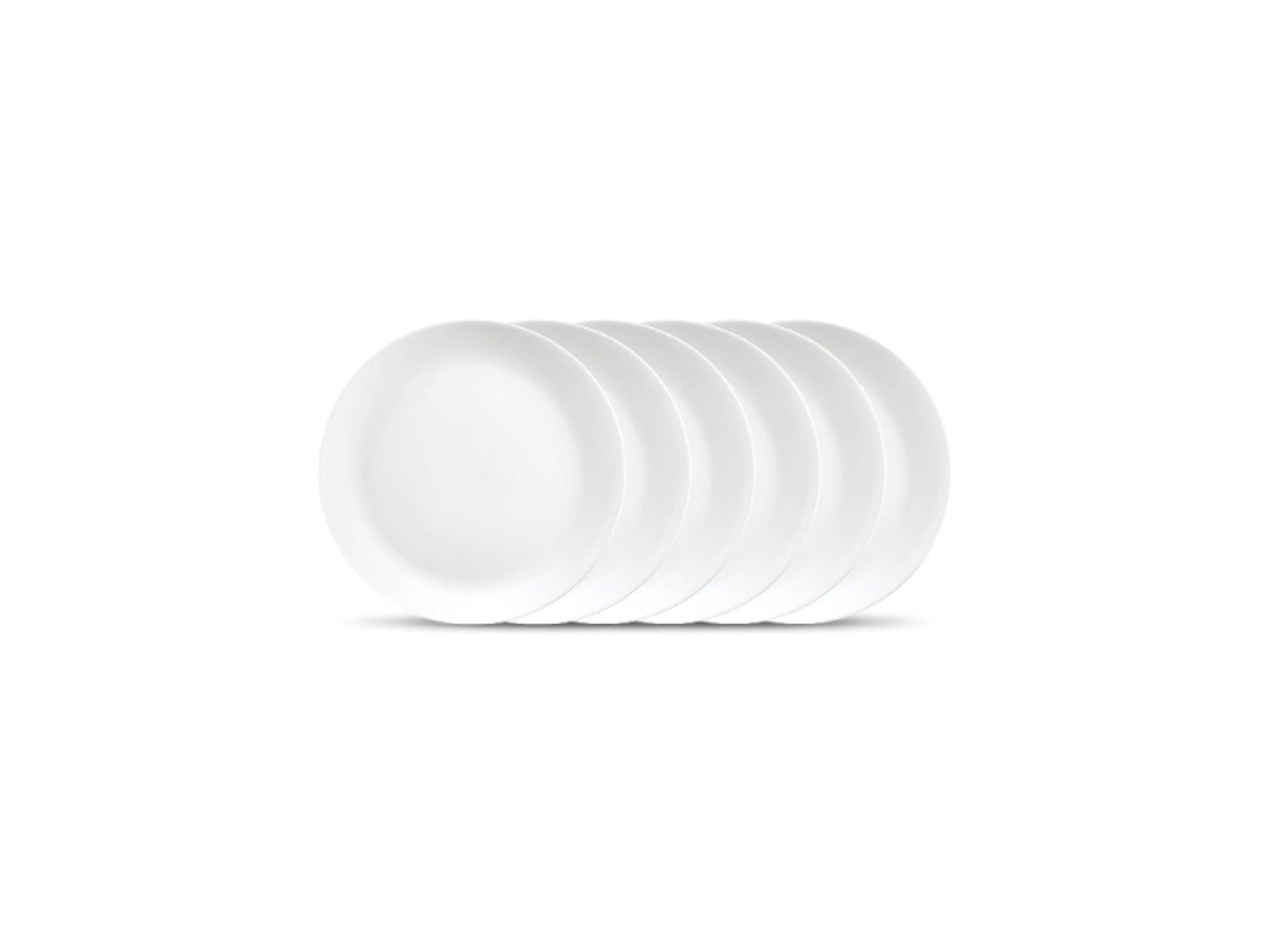 6 Pieces Plain White Dinner Plate Set 7.5 Inch | Dishwasher & Microwave Safe-Quarter Dinnerware Set Chip & Scratch Resistant | 100% Vegetarian & Bone Ash-Free - Product Main Image