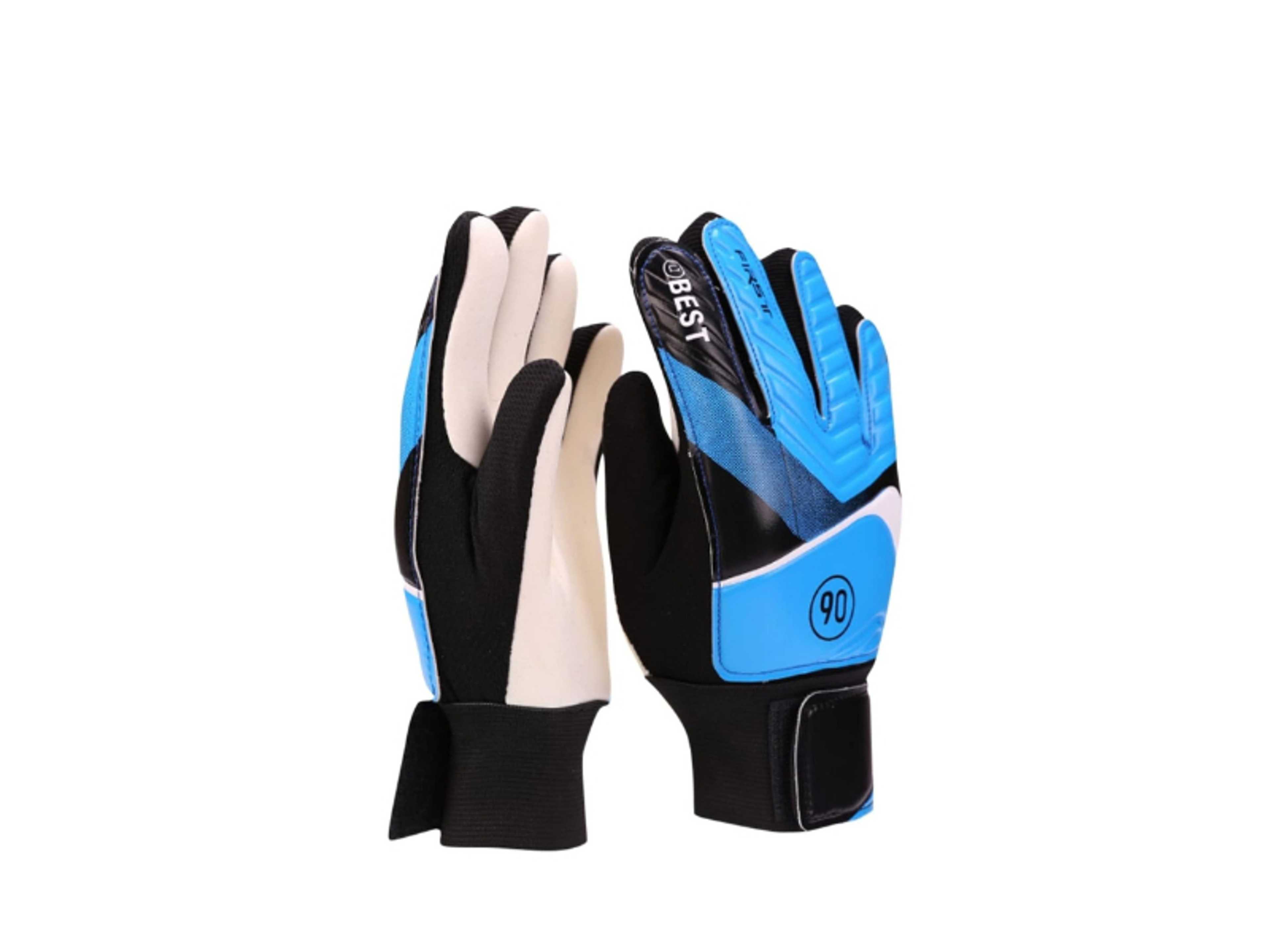 Children Goalkeeper Gloves Premium Soccer Football Gloves for Kids, Youth Football Goalkeeper Gloves Anti-Slip Palms Soccer Gloves with Latex Palm Finger Protection Size 7, Color- Blue - Product Main Image