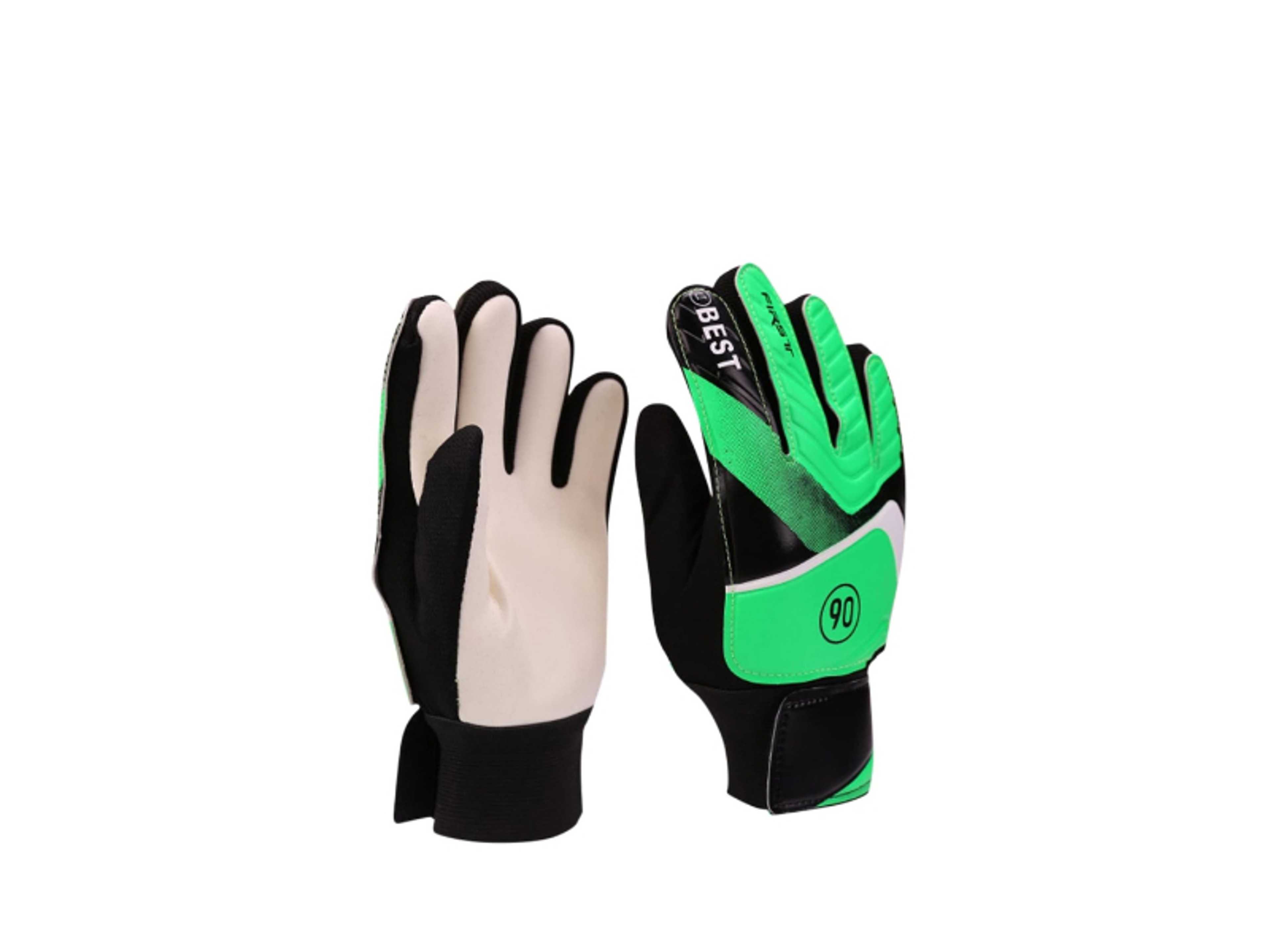 Children Goalkeeper Gloves Premium Soccer Football Gloves for Kids, Youth Football Goalkeeper Gloves Anti-Slip Palms Soccer Gloves with Latex Palm Finger Protection Size 6, Color- Green - Product Main Image