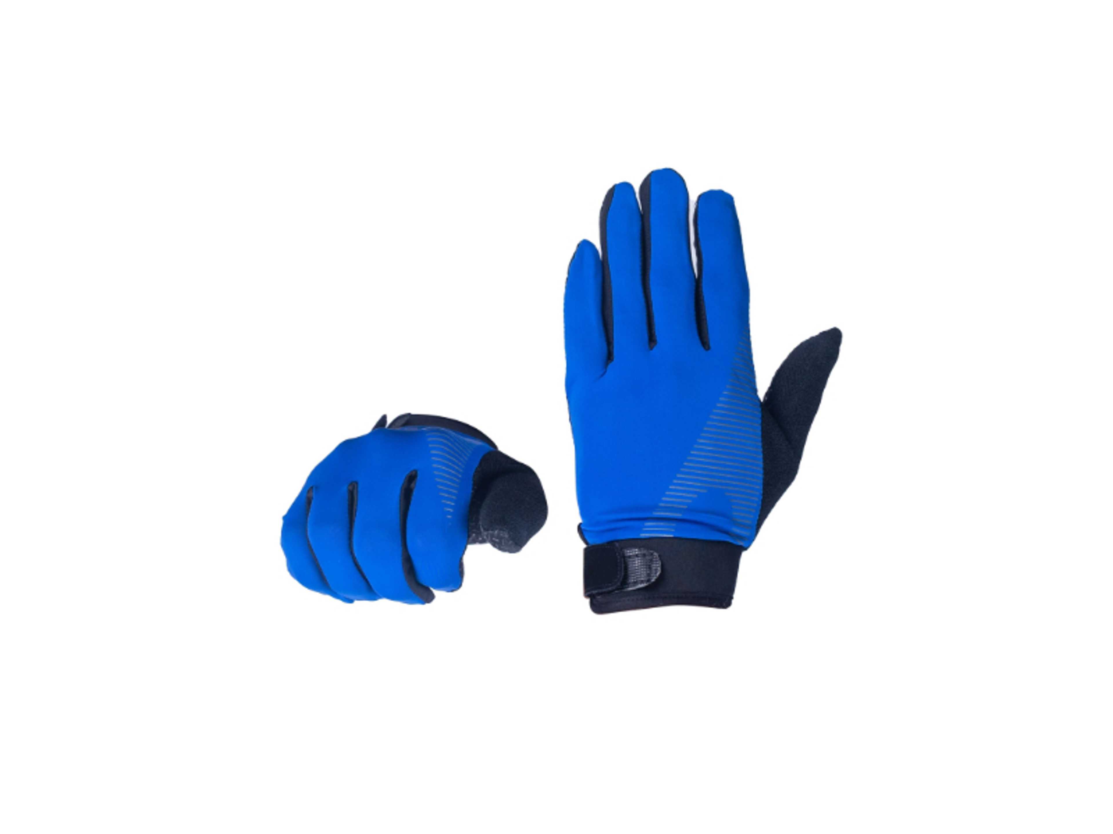 Thin Touch Screen Gloves / Ice Silk for Driving- Blue & Black Medium - Product Main Image
