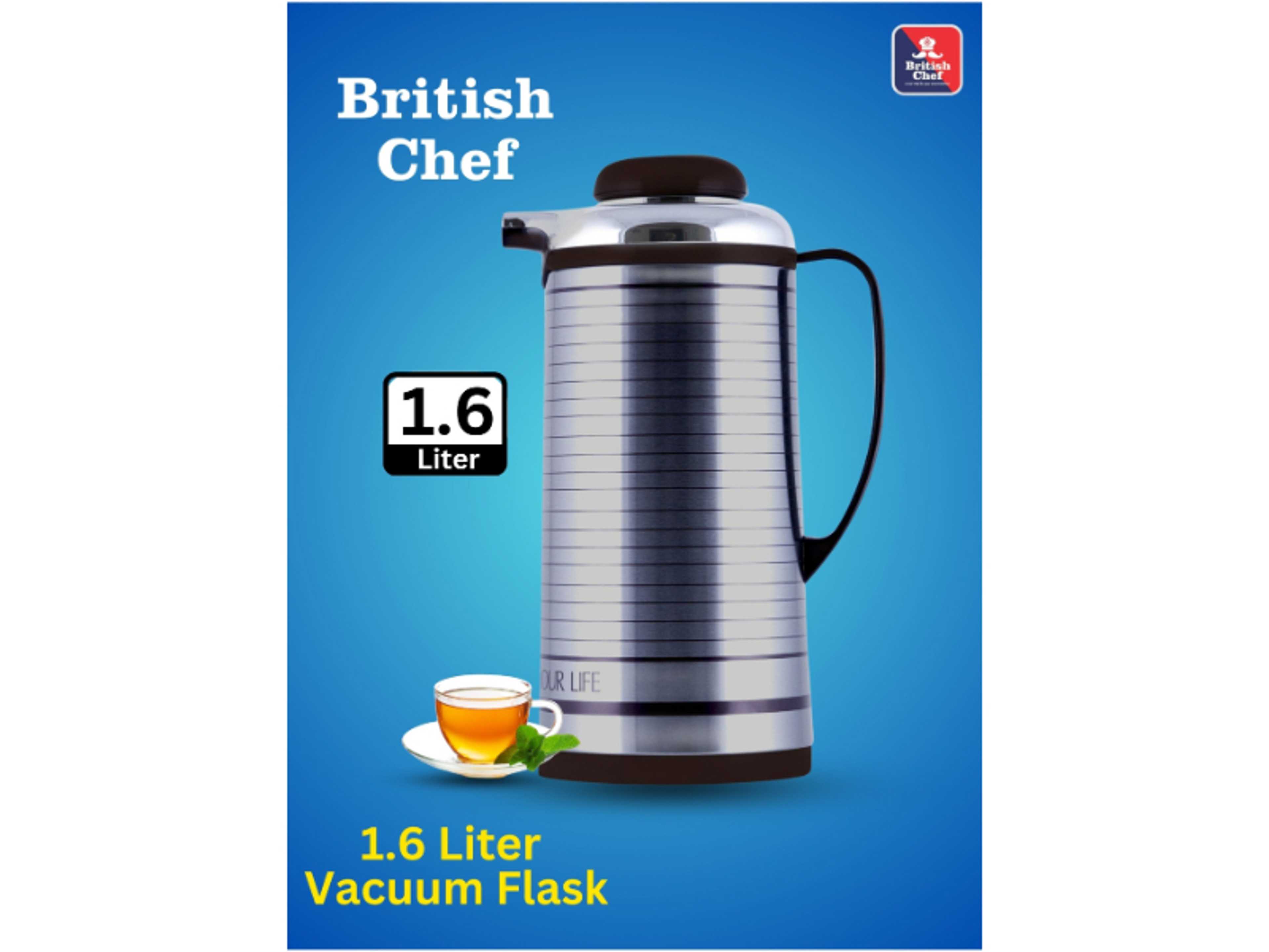 1.6LTR Vacuum Insulated Flask For Keeping Hot Cold Long Hour Heat Cold Retention, Double Walled Glass Vacuum, Ideal for Social Events - Product Main Image