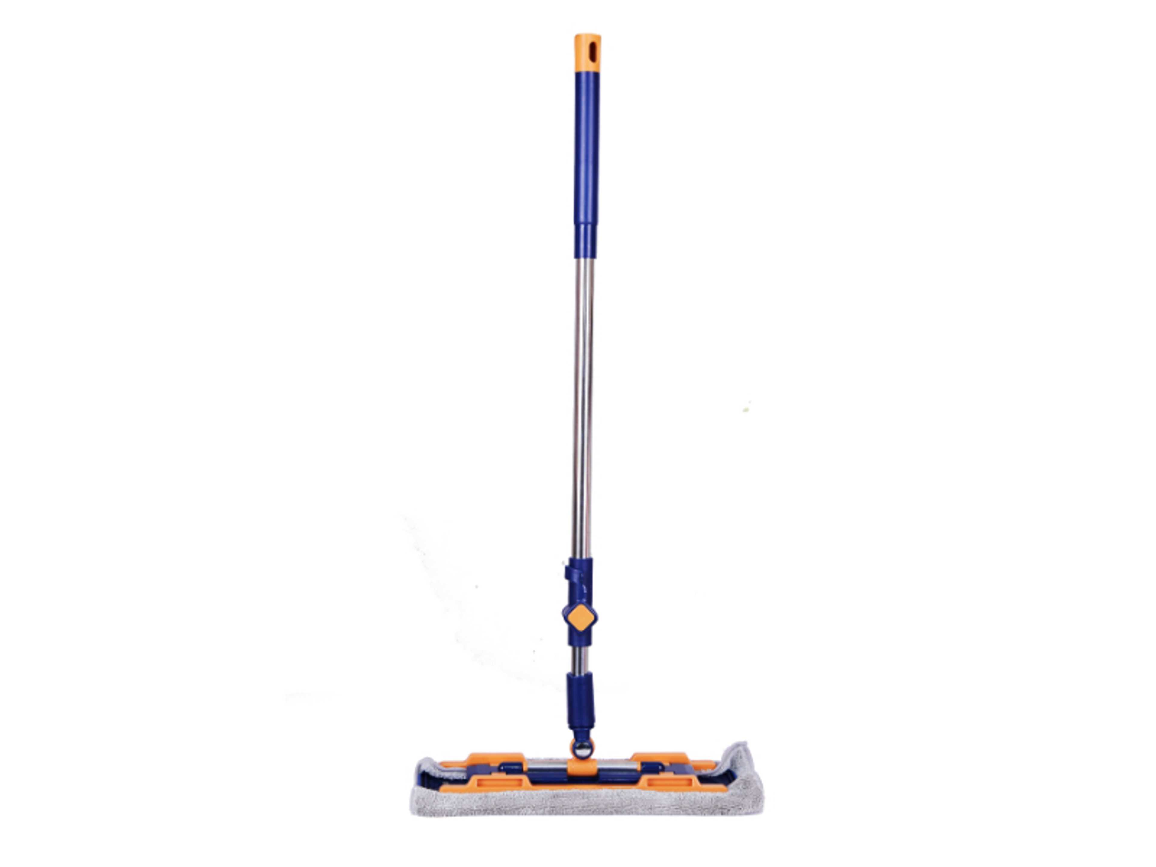 Professional Microfiber Flat Mop | Microfiber Cloth | 3 Built in Gear Clip On | Washable Pads | 360° Rotating Mop | All Kinds Of Floor Cleaning -  44cm DARK BLUE CP617 - Product Main Image