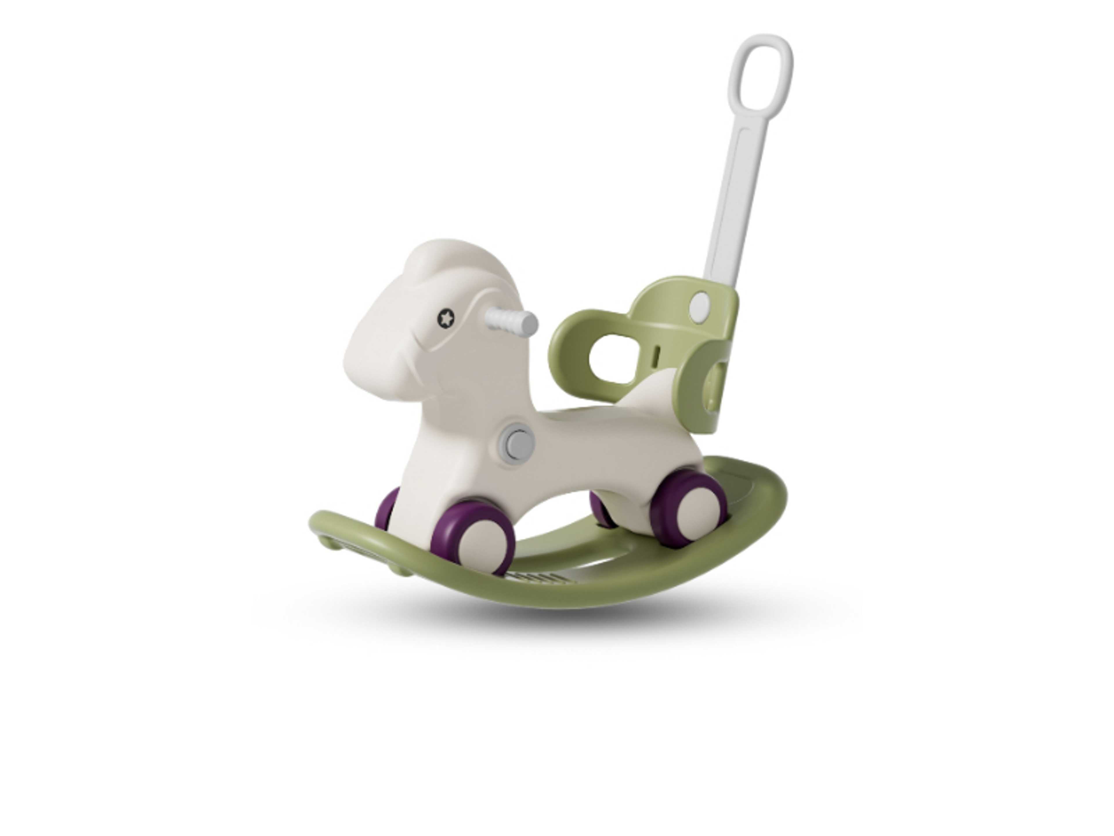 3 in1 Kids Rocking Horse offers three modes car, rocking, ride on toys, Infant Rocker Ride-on Toy for Kids 1-3 Years Old, Green White - Product Main Image