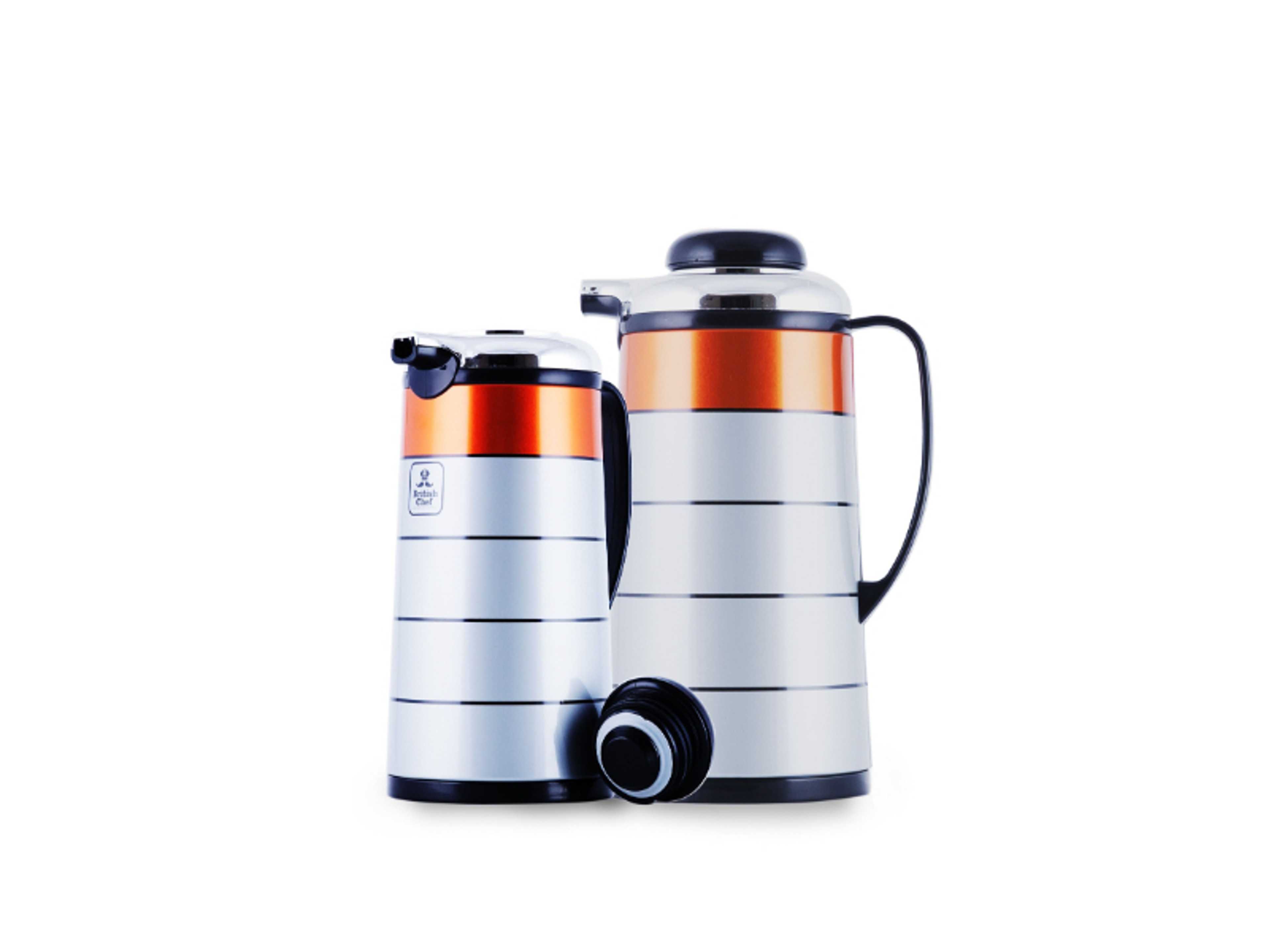 Vacuum Insulated Flask For Keeping Hot Cold Long Hour Heat Cold Retention, Double Walled Glass Vacuum 1LTR + 1.3 LTR, Ideal for Social Events - Product Main Image