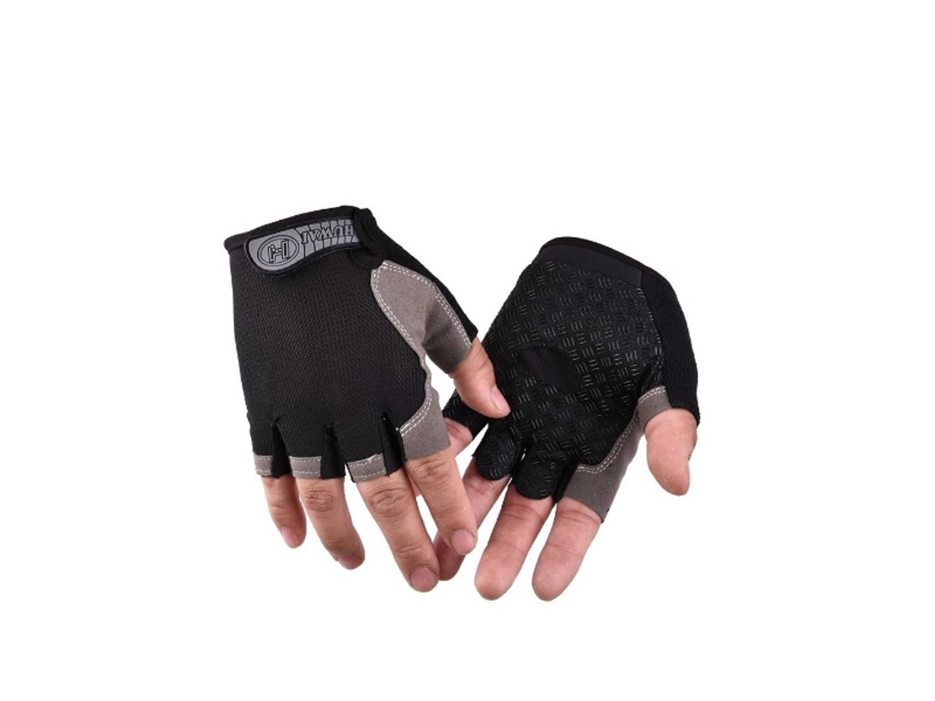 Pair Half Finger Bicycle Cycling Gloves High Elasticity Breathable Mesh Anti-slip MTB Bike Gloves Outdoor Sports Cycling Gloves-XL, Black/Grey - Product Main Image