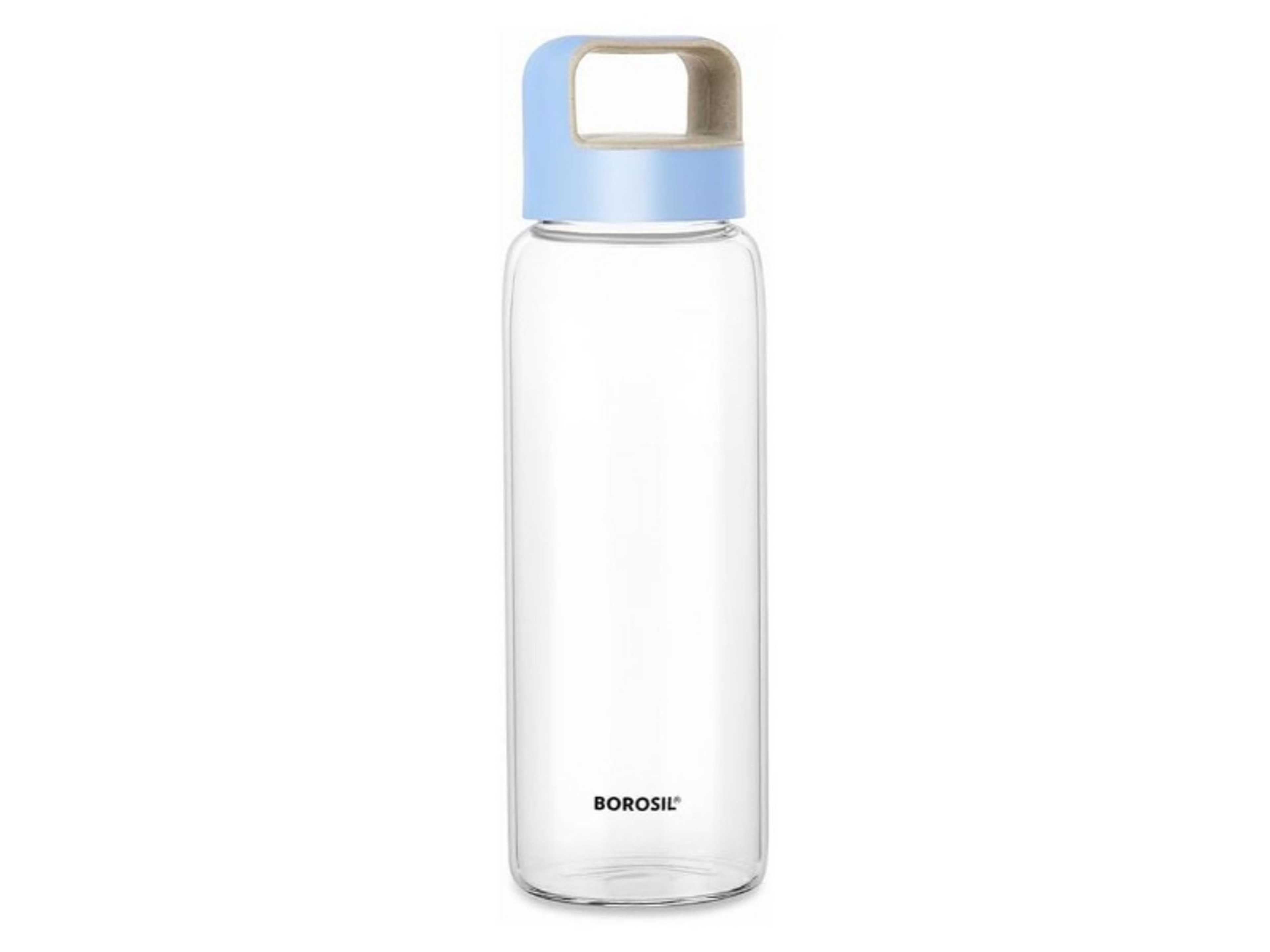 Crysto Glass Bottle With Blue Lid- Wide Mouth, Freezer Safe-1L - Product Main Image