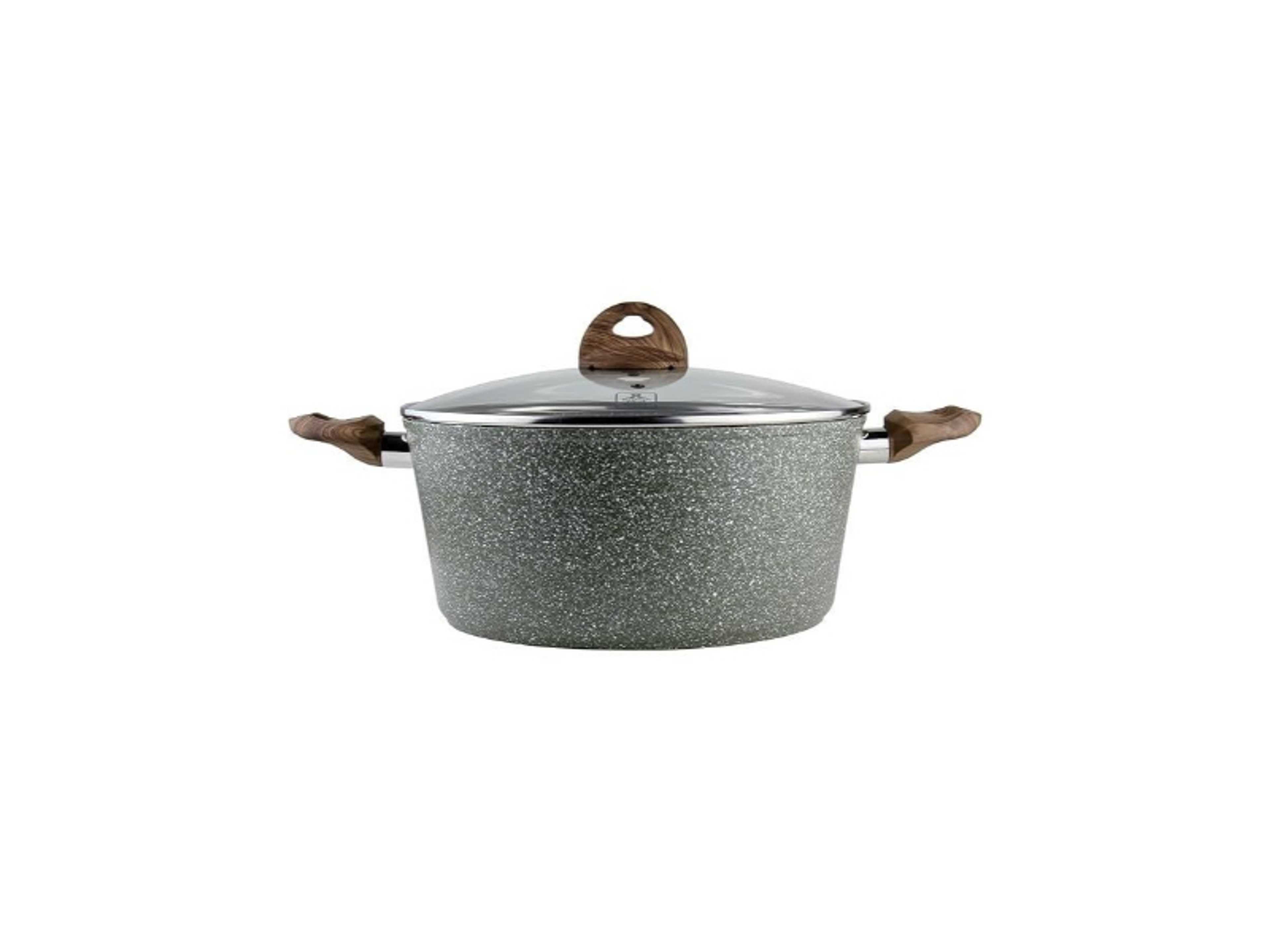 Marble Coated Casserole With Lid- 5 Layer Construction Nonstick Coating- 26 & 30 Centimeter - Product Main Image