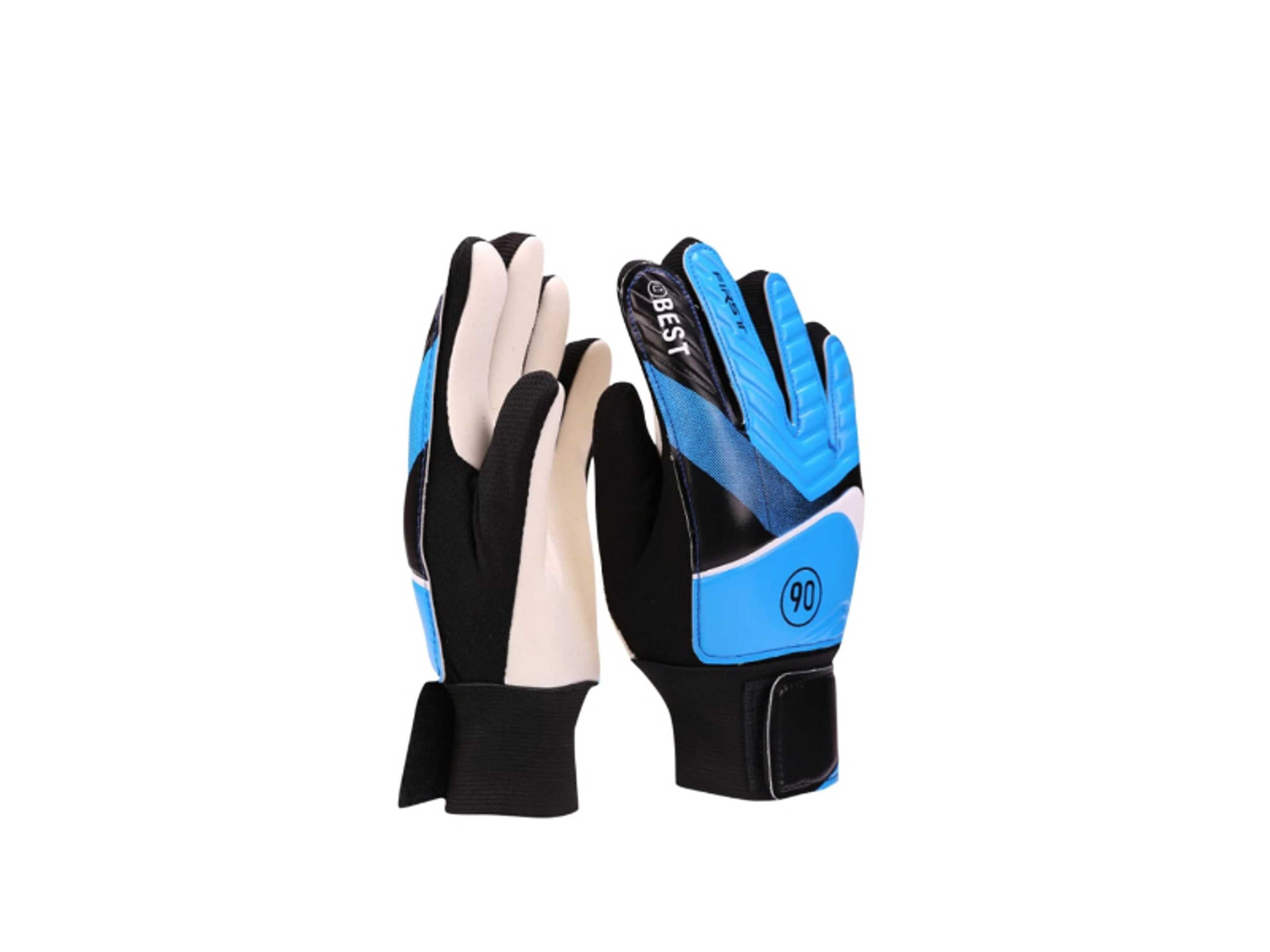 Children Goalkeeper Gloves Premium Soccer Football Gloves for Kids, Youth Football Goalkeeper Gloves Anti-Slip Palms Soccer Gloves with Latex Palm Finger Protection Size 6, Color- Blue - Product Main Image