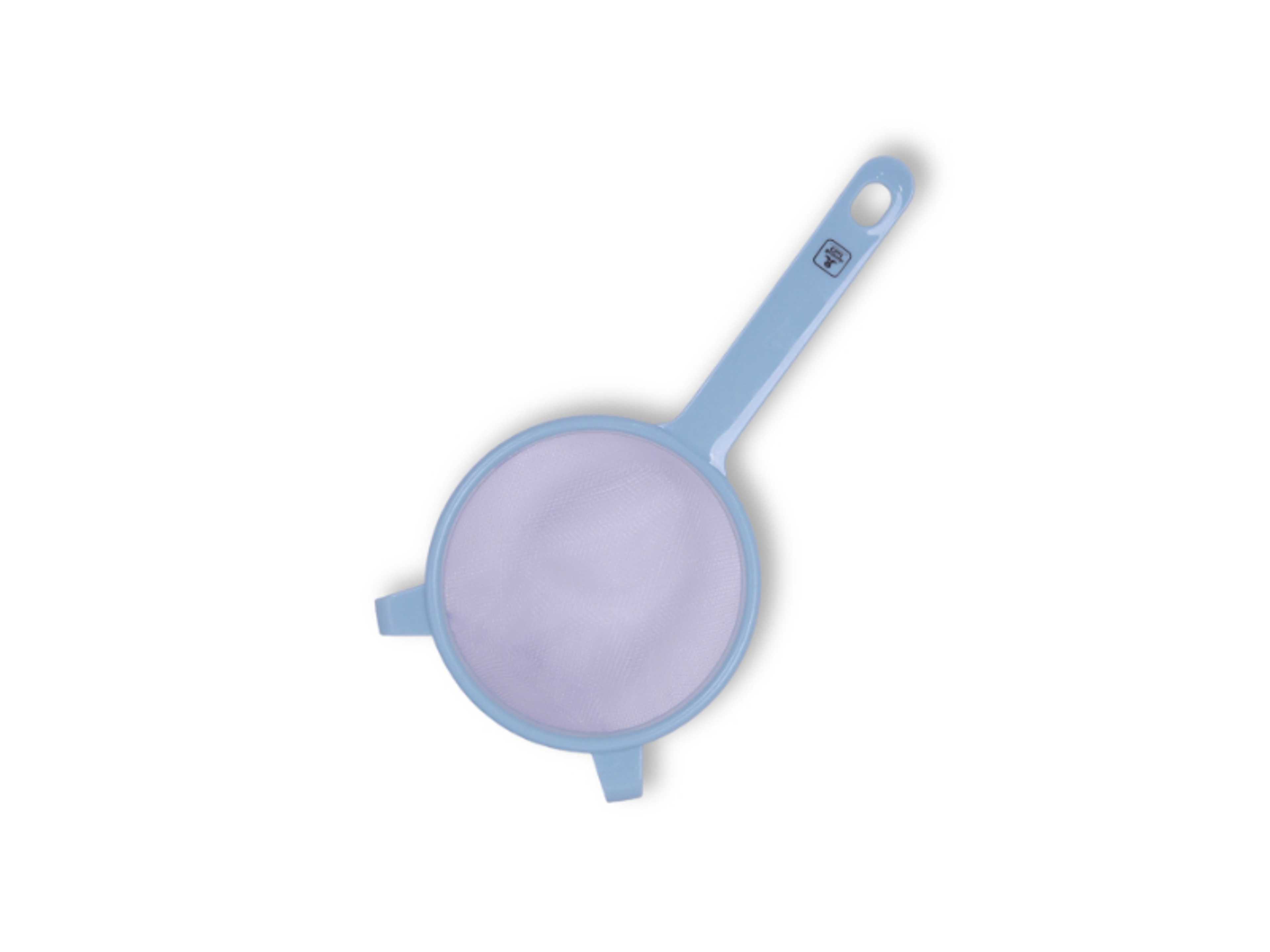 Multipurpose Kitchen Strainer | 18cm Mesh Sieve with Handle | Durable Plastic and Fine Mesh Filter |Ideal for draining pasta, rinsing fruits, and filtering sauces-Blue - Product Main Image