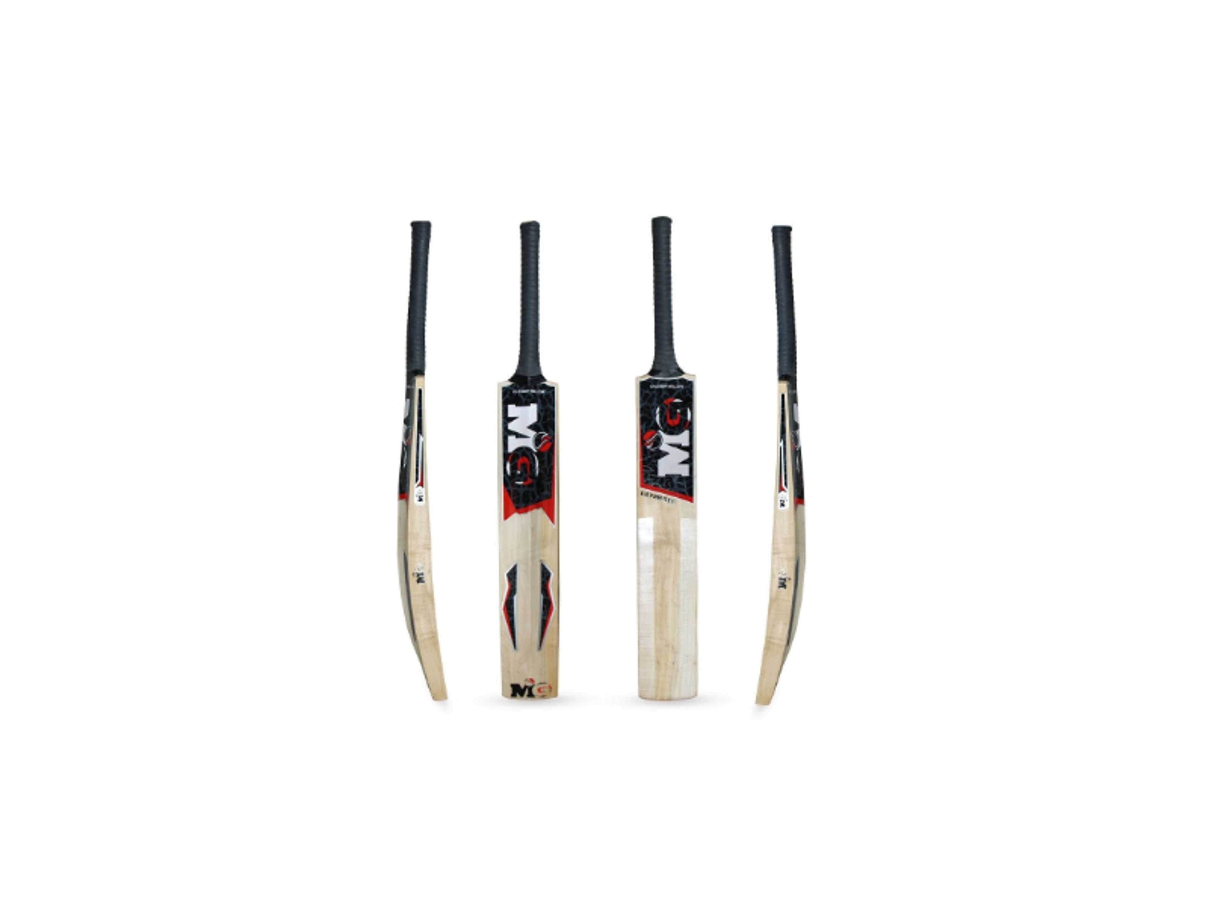 Kashmir Willow Ultimate Cricket Bat for Light/Hard Tennis and leather Ball with Cover-Black/Red - Product Main Image