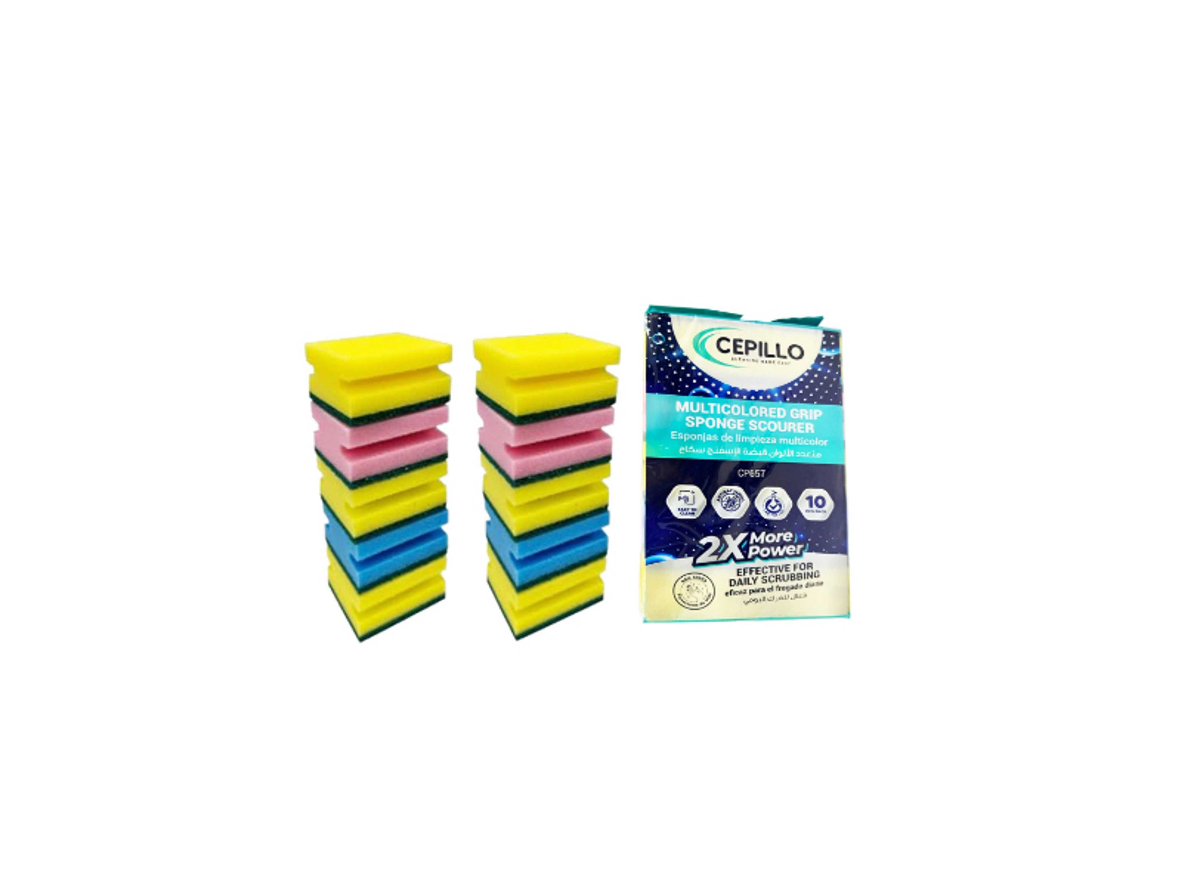 Multicolored Grip Sponge | Dishwashing Sponge | Scrub | Kitchen Cleaning Sponge- Multicolor SET OF 2 - Product Main Image