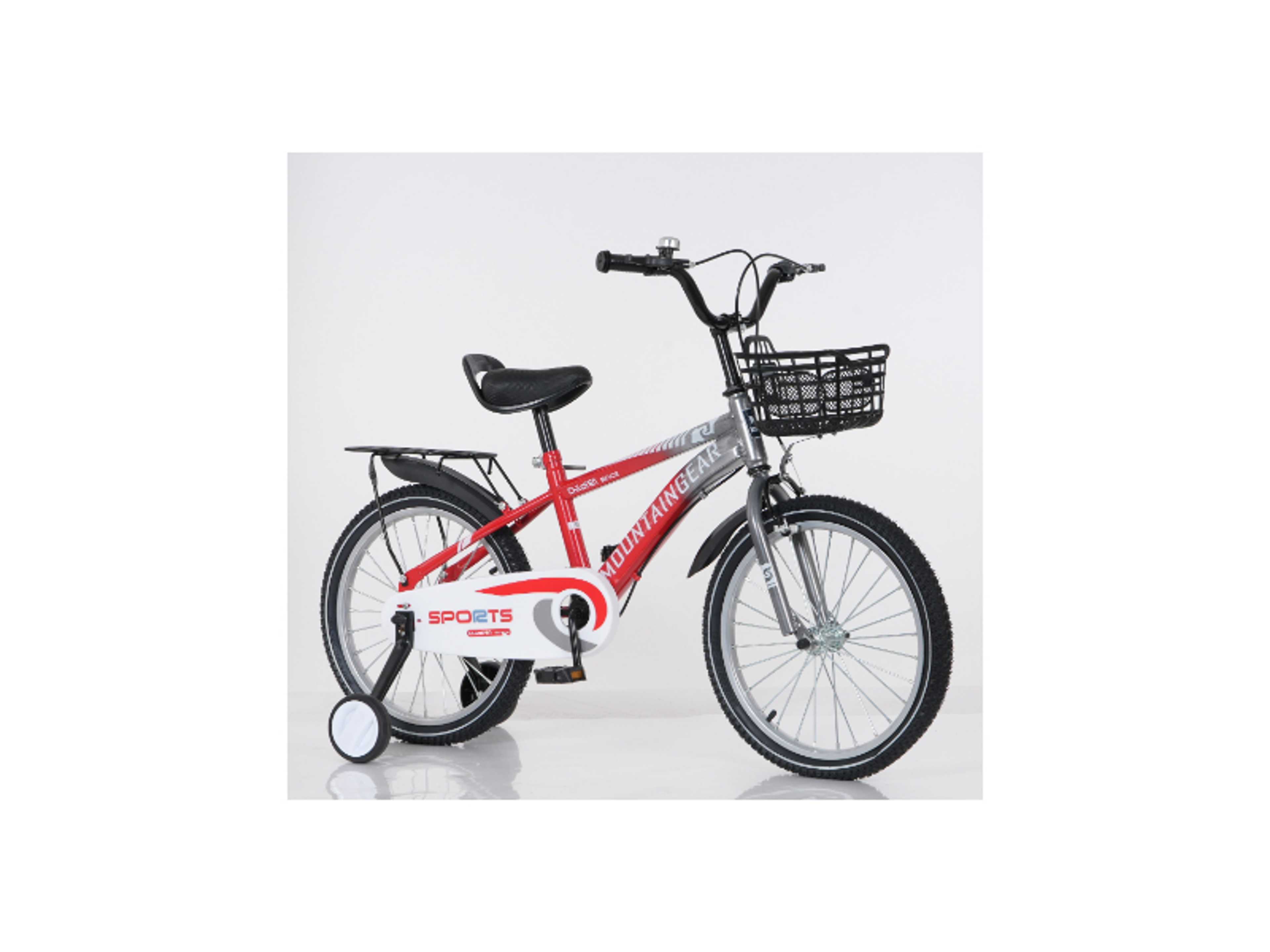 20 Inch Mountain Gear Children's Bicycle For 4-12 Years Old Kids Bike, High Carbon Steel Frame, Adjustable Seat, Smooth Bearings, Safe and Stable, Boys & Girls Bike, Basket & Rear Seat MG7601 Red - Product Main Image
