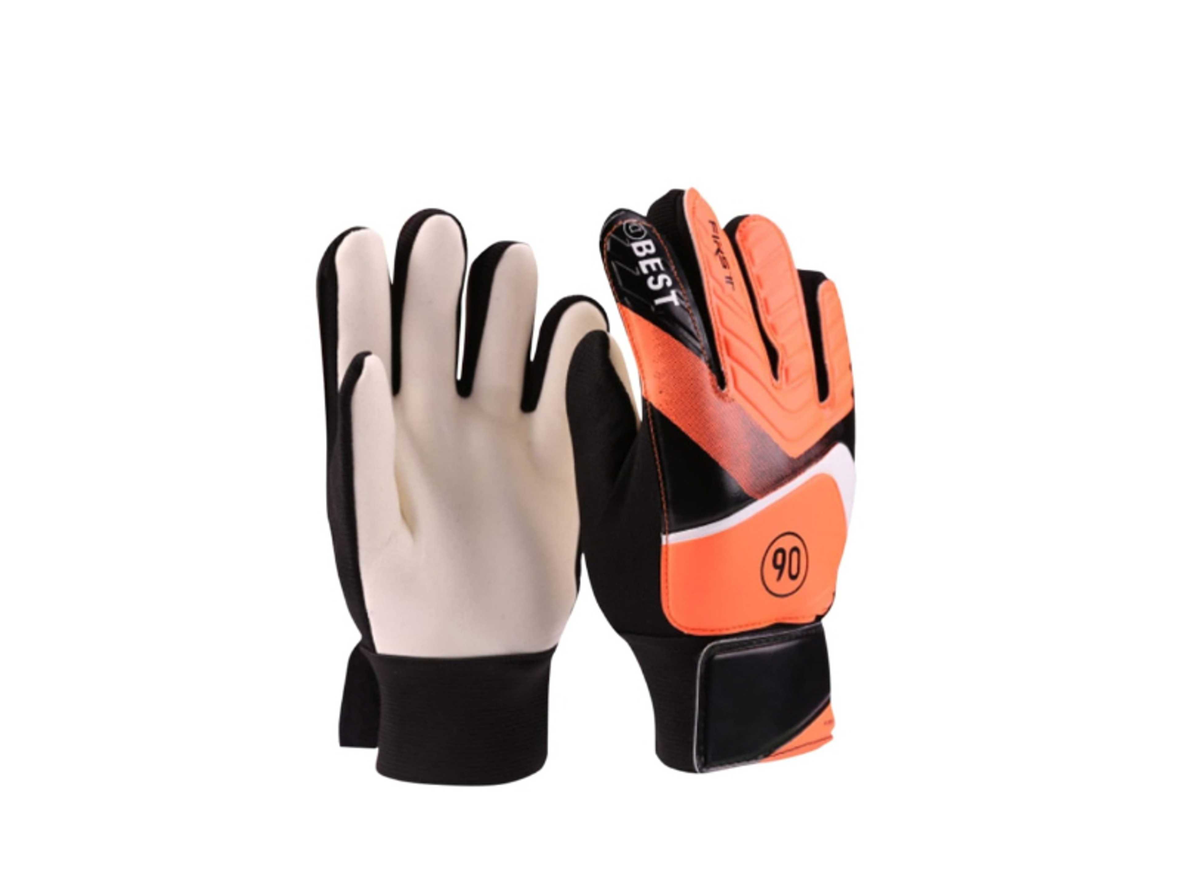 Children Goalkeeper Gloves Premium Soccer Football Gloves for Kids, Youth Football Goalkeeper Gloves Anti-Slip Palms Soccer Gloves with Latex Palm Finger Protection Size 7, Color- Orange - Product Main Image