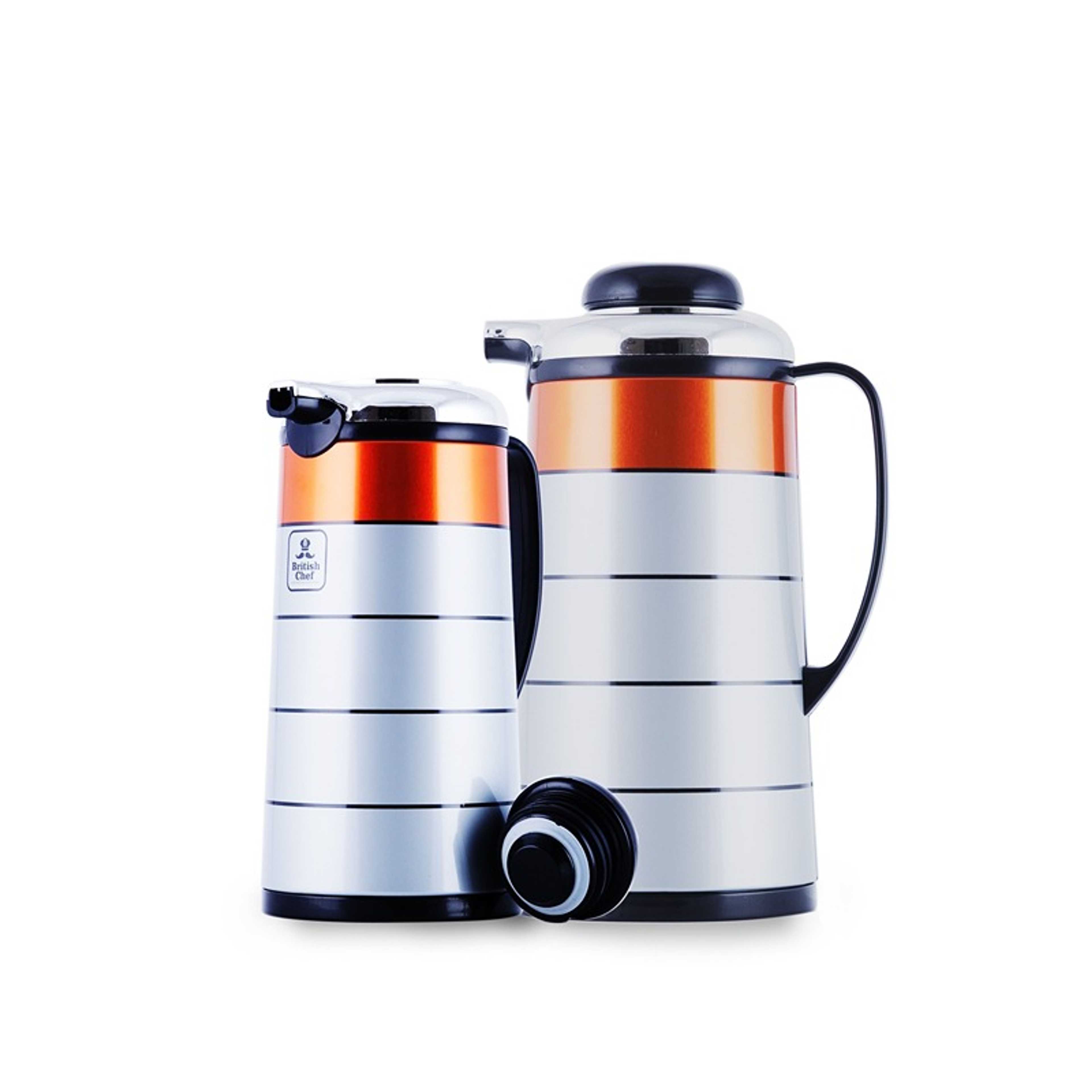 Vacuum Insulated Flask For Keeping Hot Cold Long Hour Heat Cold Retention, Double Walled Glass Vacuum 1LTR + 1.3 LTR, Ideal for Social Events - Product Main Image