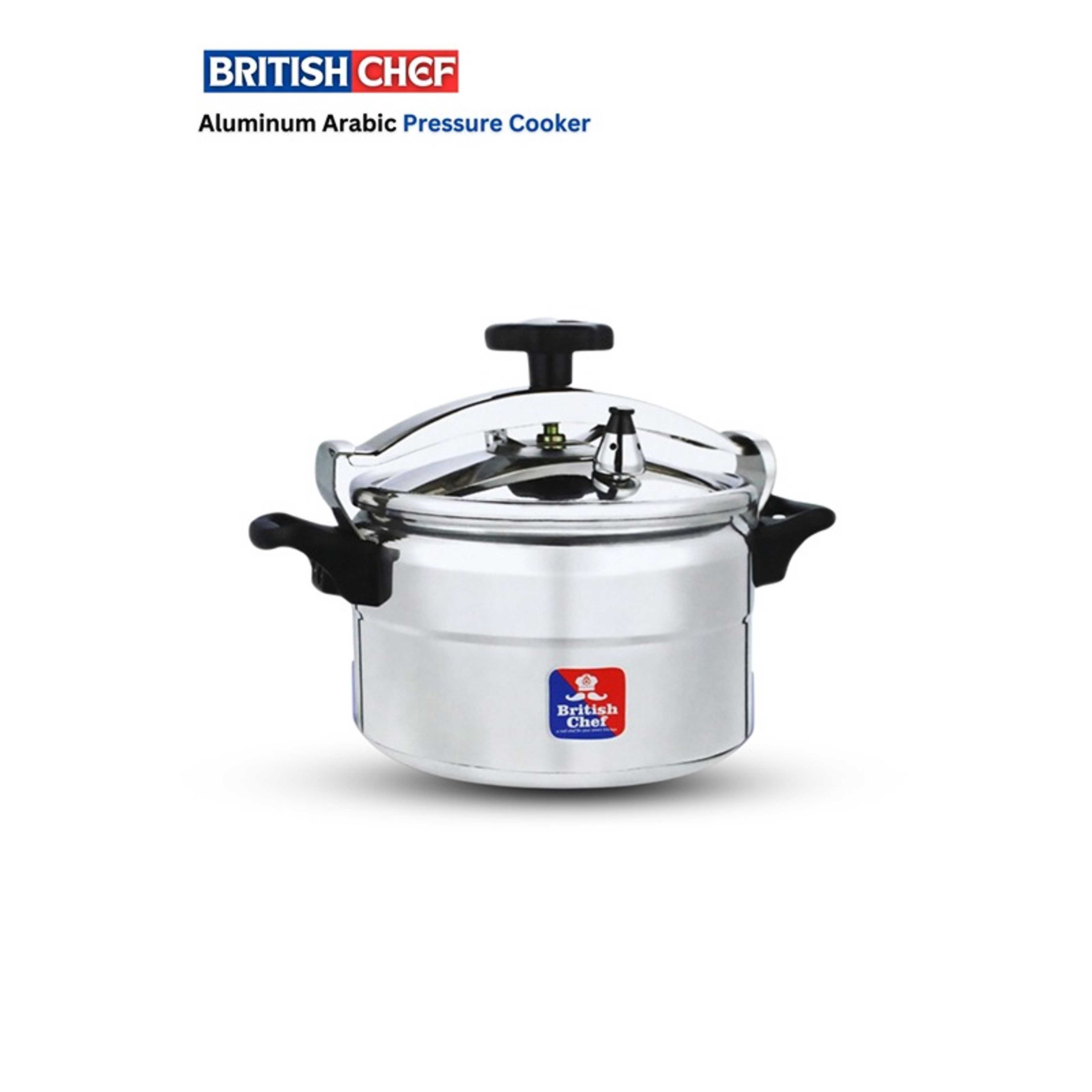 9Liters Aluminum Pressure Cooker | Induction Base Pressure Pot | Arabic Cooker With Durable Body and Lid Silver - Product Main Image