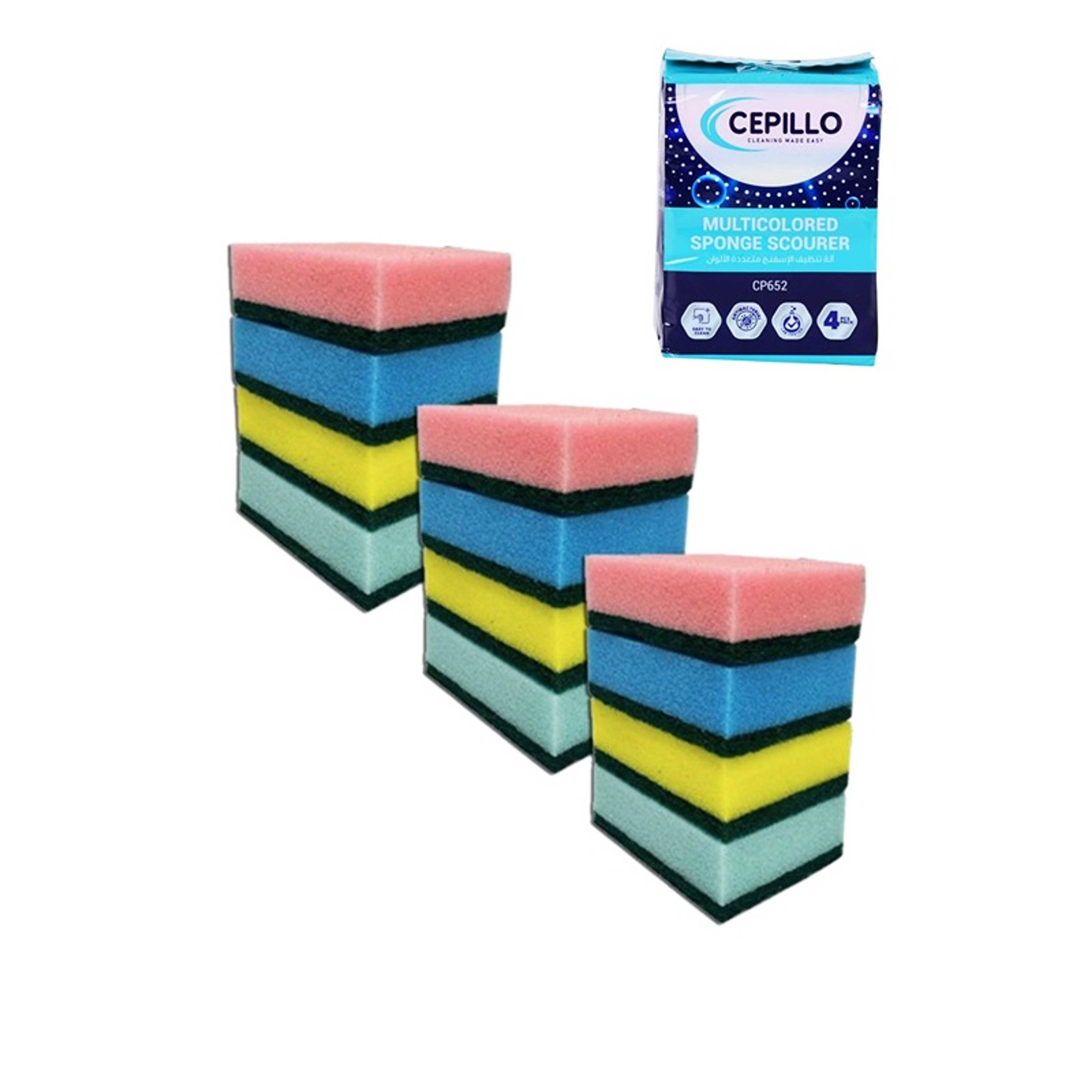 4Pcs Multicoloured Sponge | Dishwashing Sponge | Scrub | Kitchen Cleaning Sponge- Multicolor SET OF 3 - Product Main Image