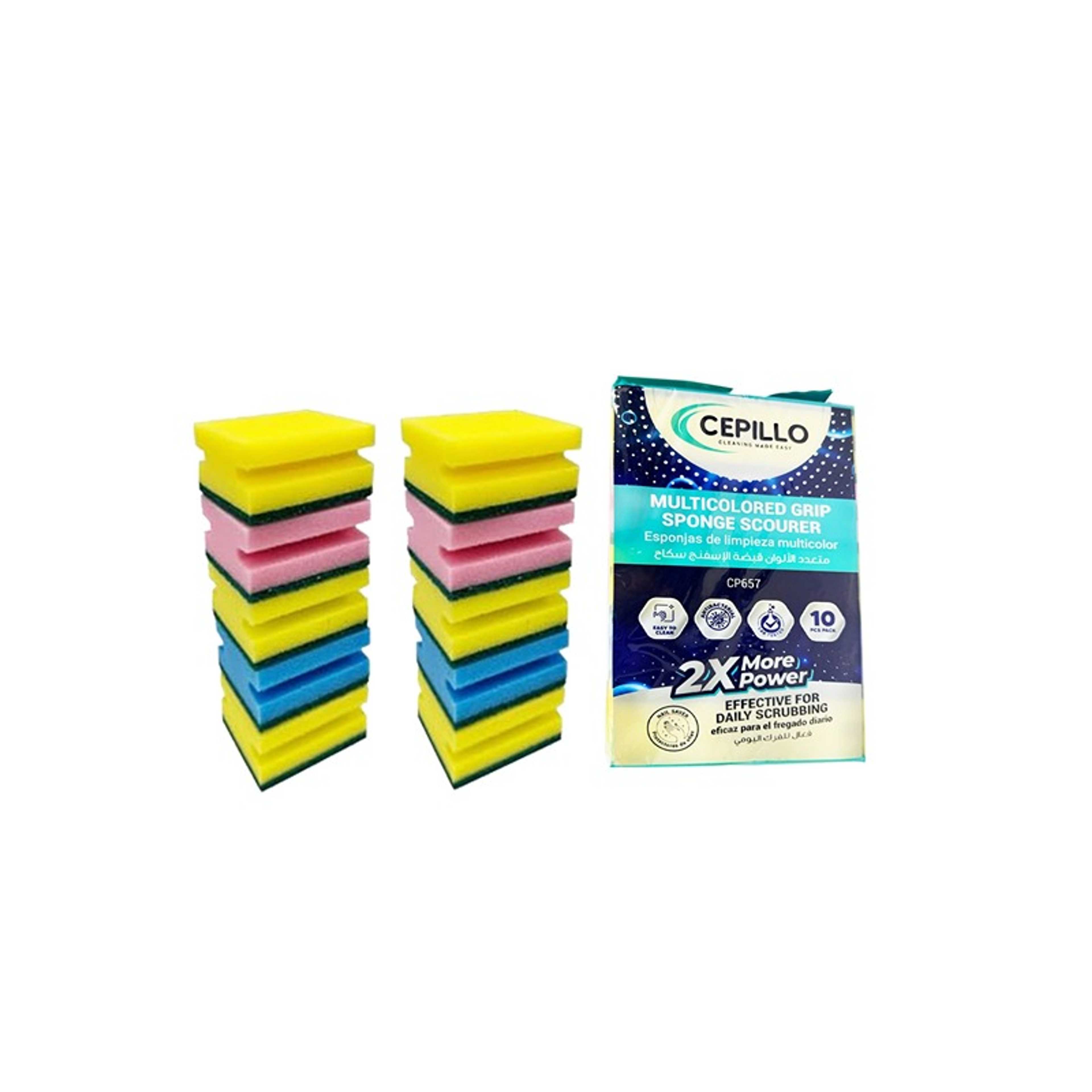 Multicolored Grip Sponge | Dishwashing Sponge | Scrub | Kitchen Cleaning Sponge- Multicolor SET OF 2 - Product Main Image